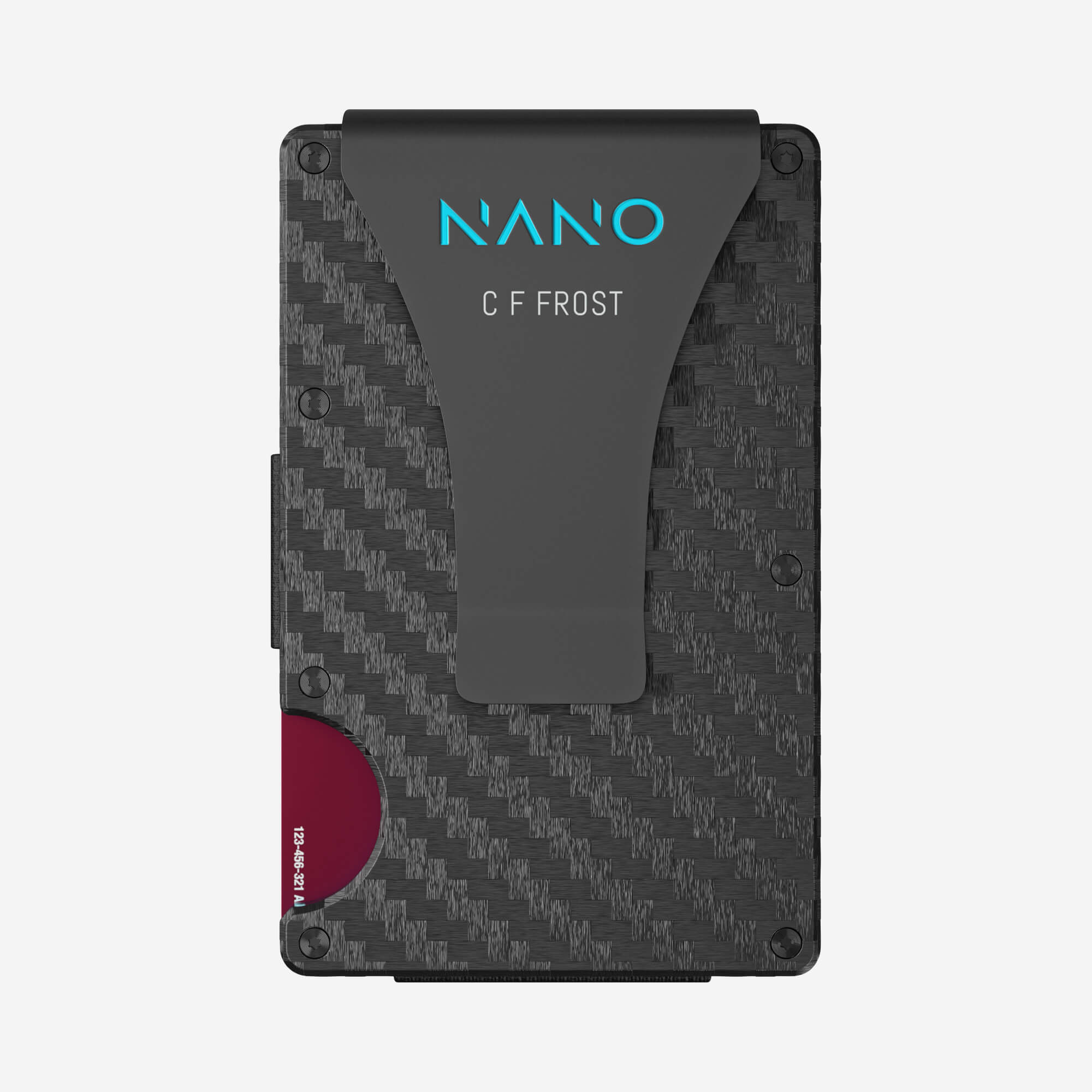 004 Personalised Money Clip Wallet (Stealth Black/Miami Blue)