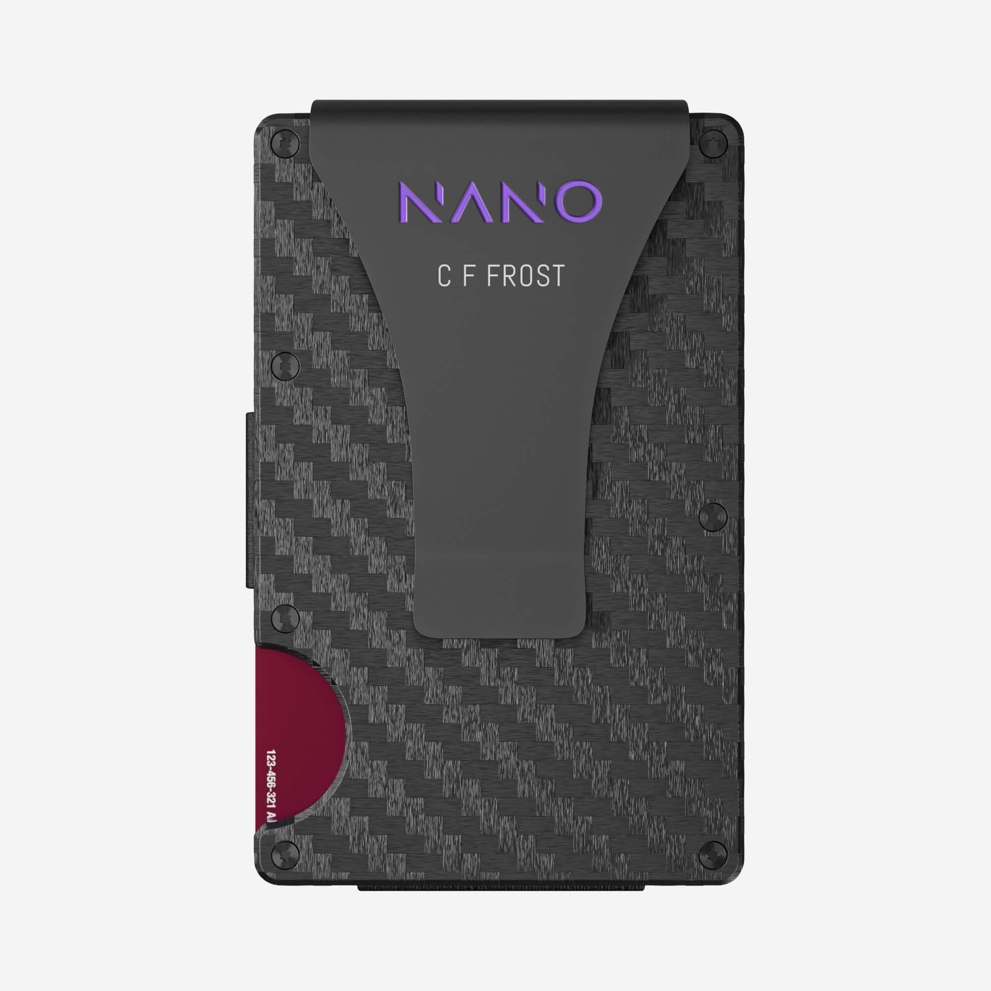 001 Personalised Money Clip Wallet (Stealth Black/Nebula Purple)