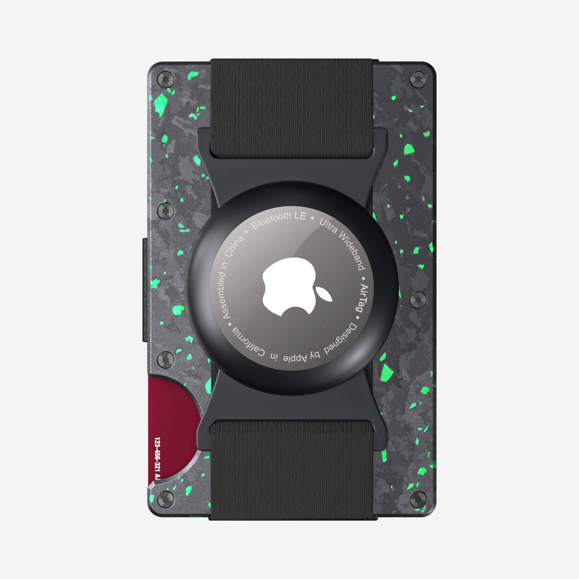 AirTag Cash Strap Wallet (Nero/Verde) Everyday Bundle