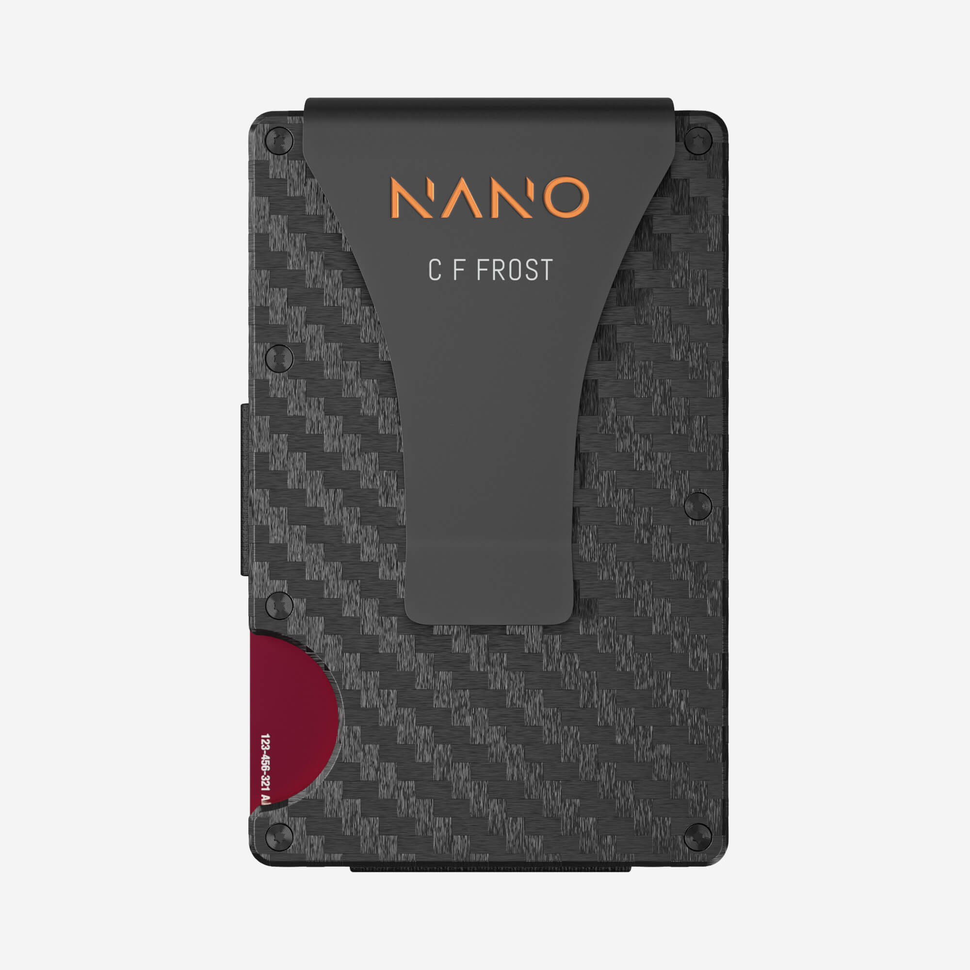 002 Personalised Money Clip Wallet (Stealth Black/Ventura Orange)