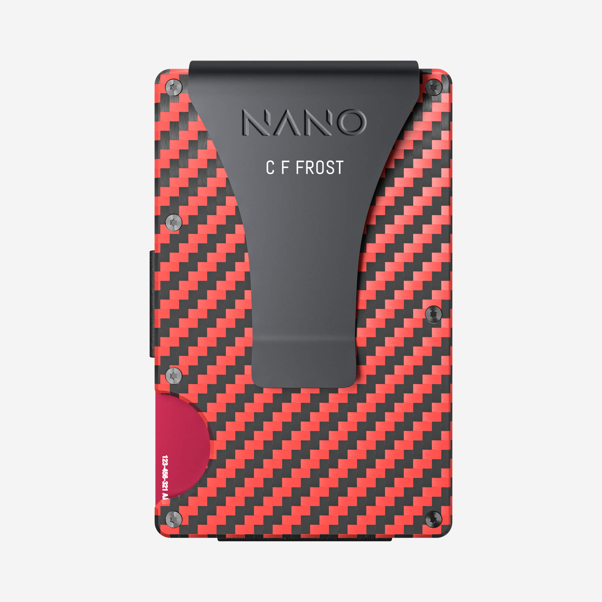 Personalised Money Clip Wallet (Diablo Red/Stealth Black) Essential Bundle