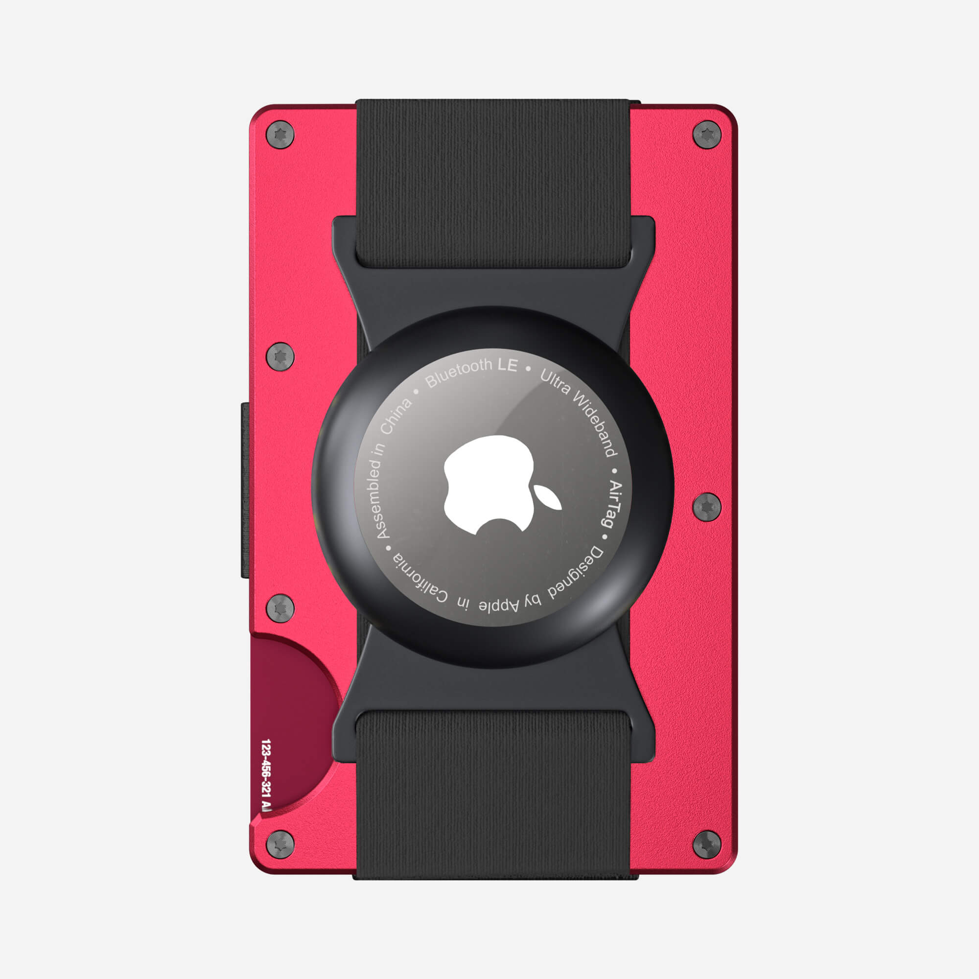 Personalised AirTag Cash Strap Wallet (Volcano Red) Essential Bundle