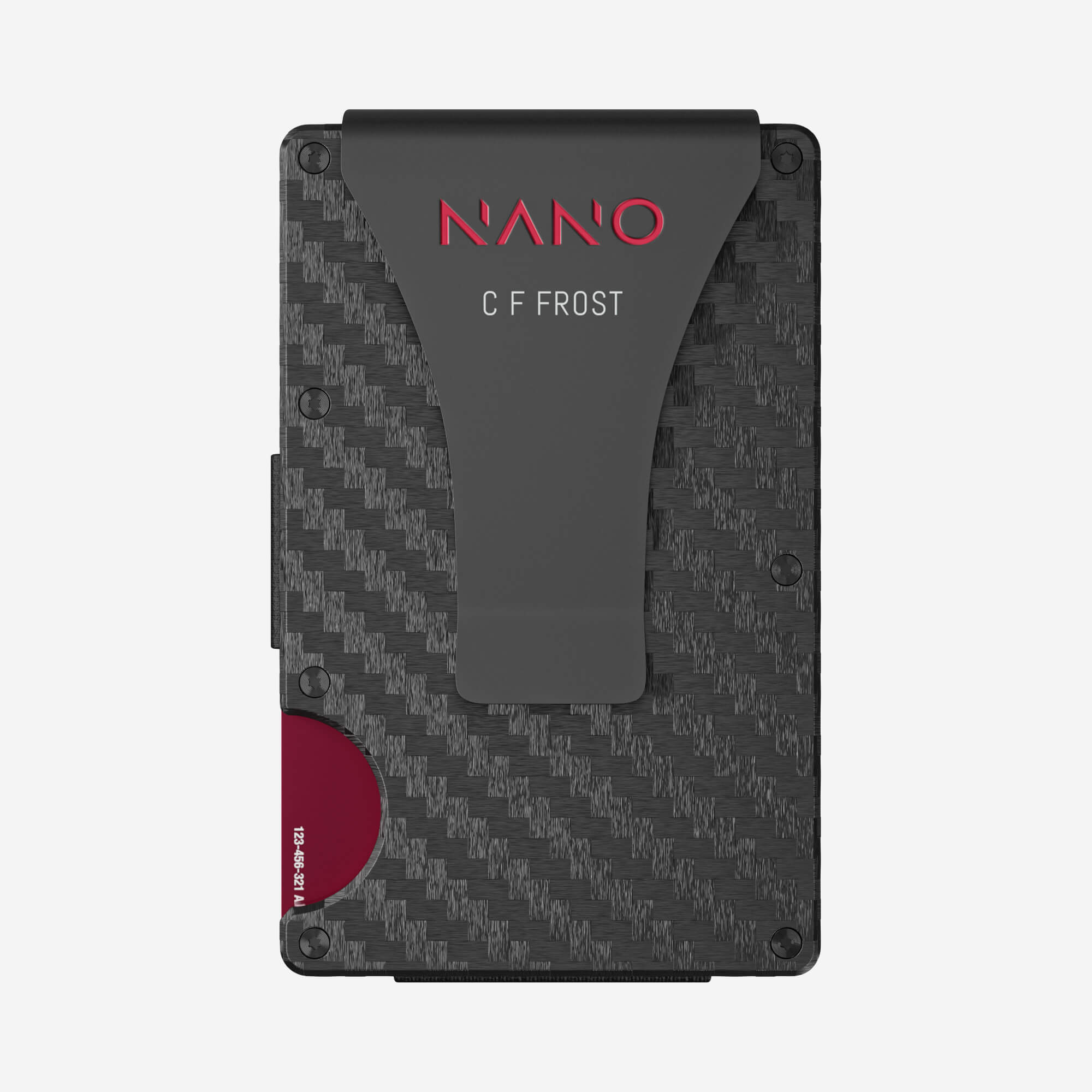 003 Personalised Money Clip Wallet (Stealth Black/Volcano Red)