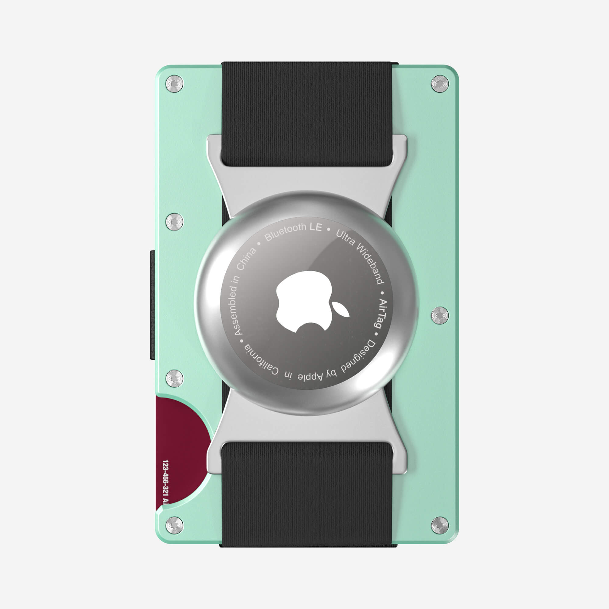 Personalised AirTag Cash Strap Wallet (Orchard Mint) Essential Bundle