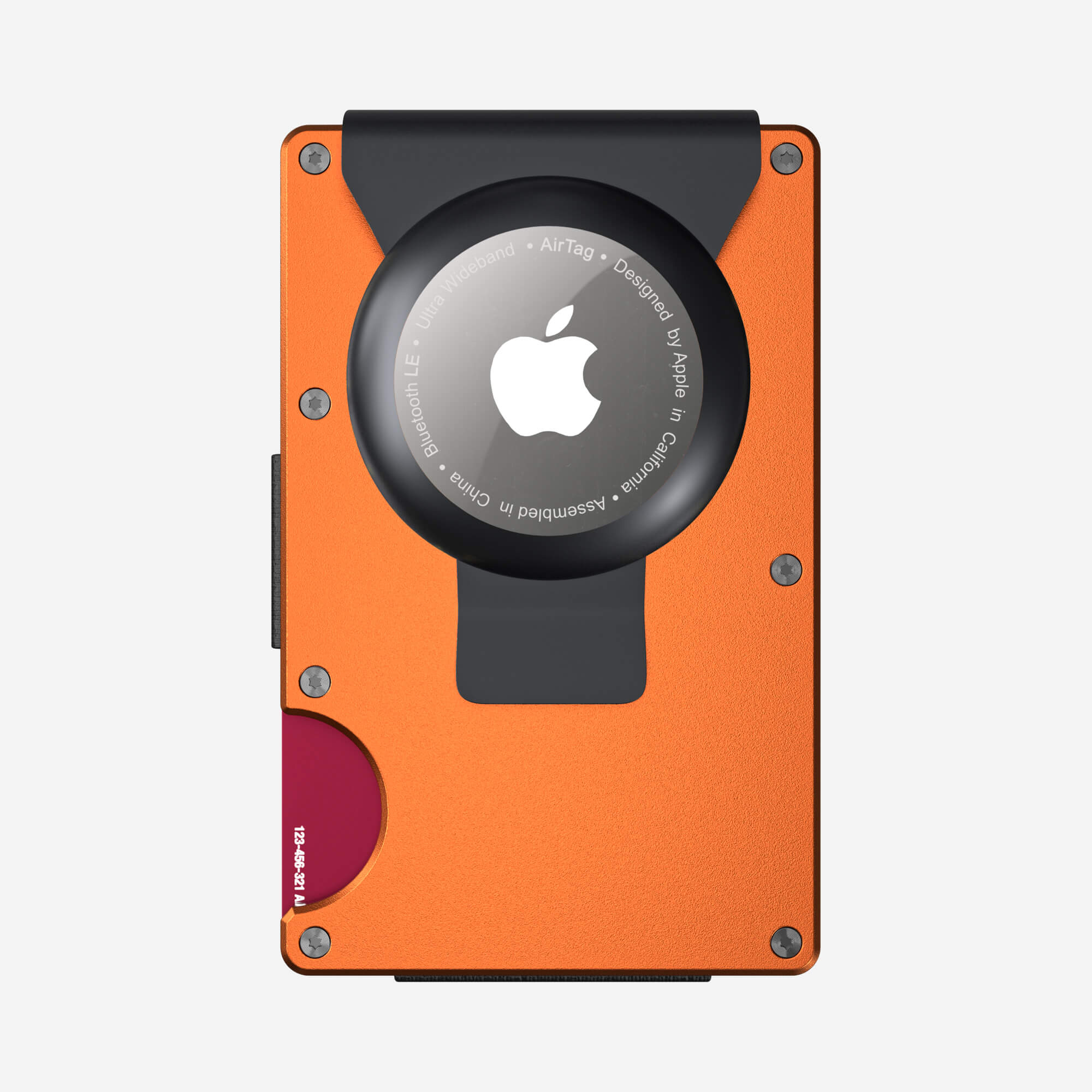 Personalised AirTag Money Clip Wallet (Ventura Orange) Essential Bundle