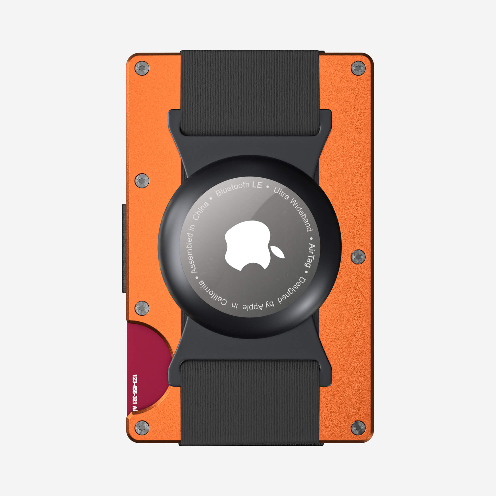 Personalised AirTag Cash Strap Wallet (Ventura Orange) Essential Bundle