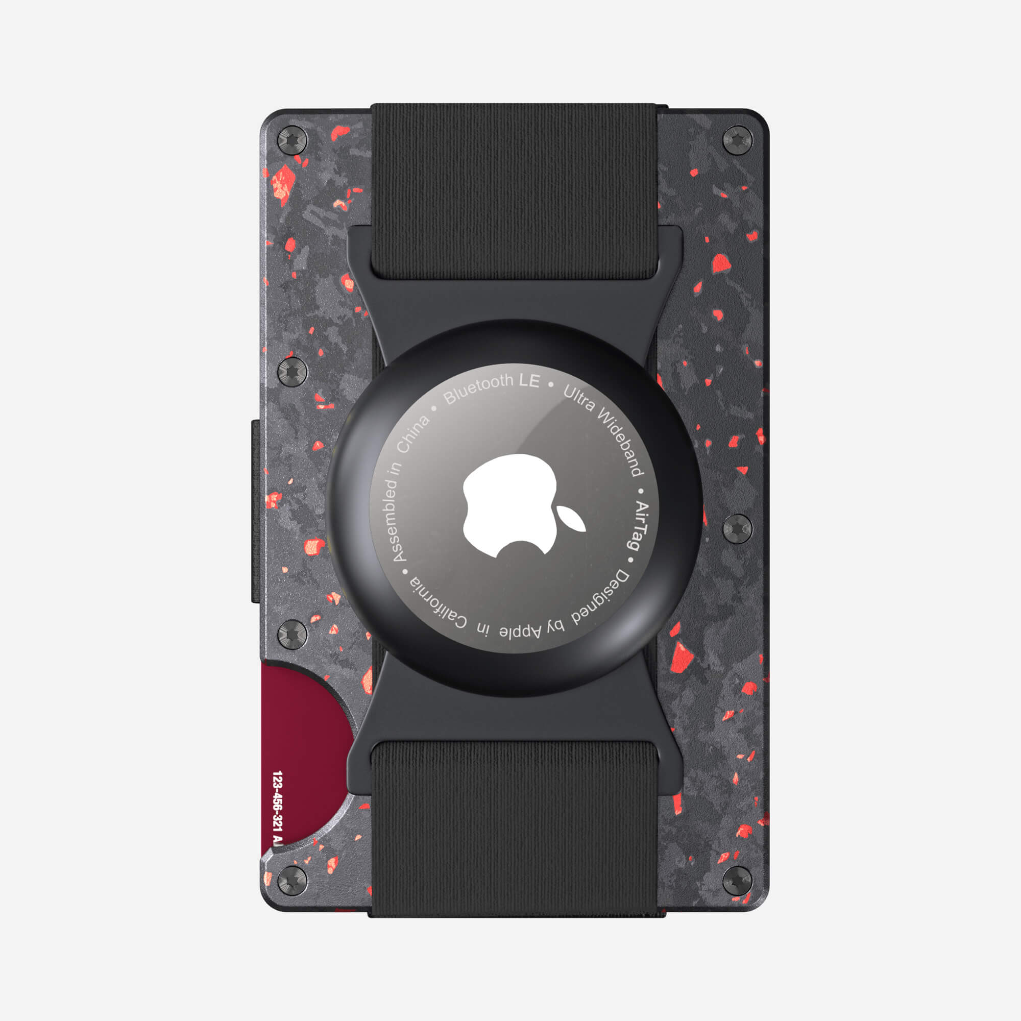 AirTag Cash Strap Wallet (Nero/Rosso) Everyday Bundle