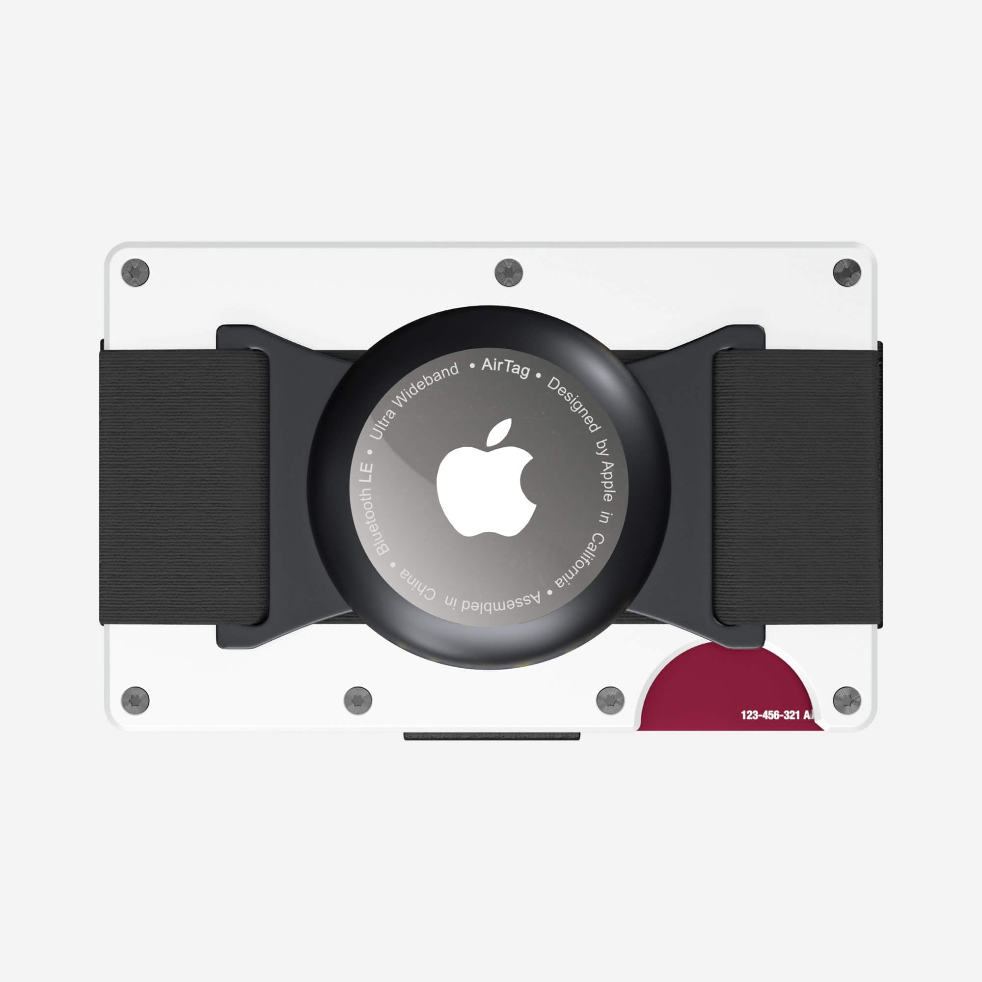 Personalised AirTag Cash Strap Wallet (Carrera White) Essential Bundle