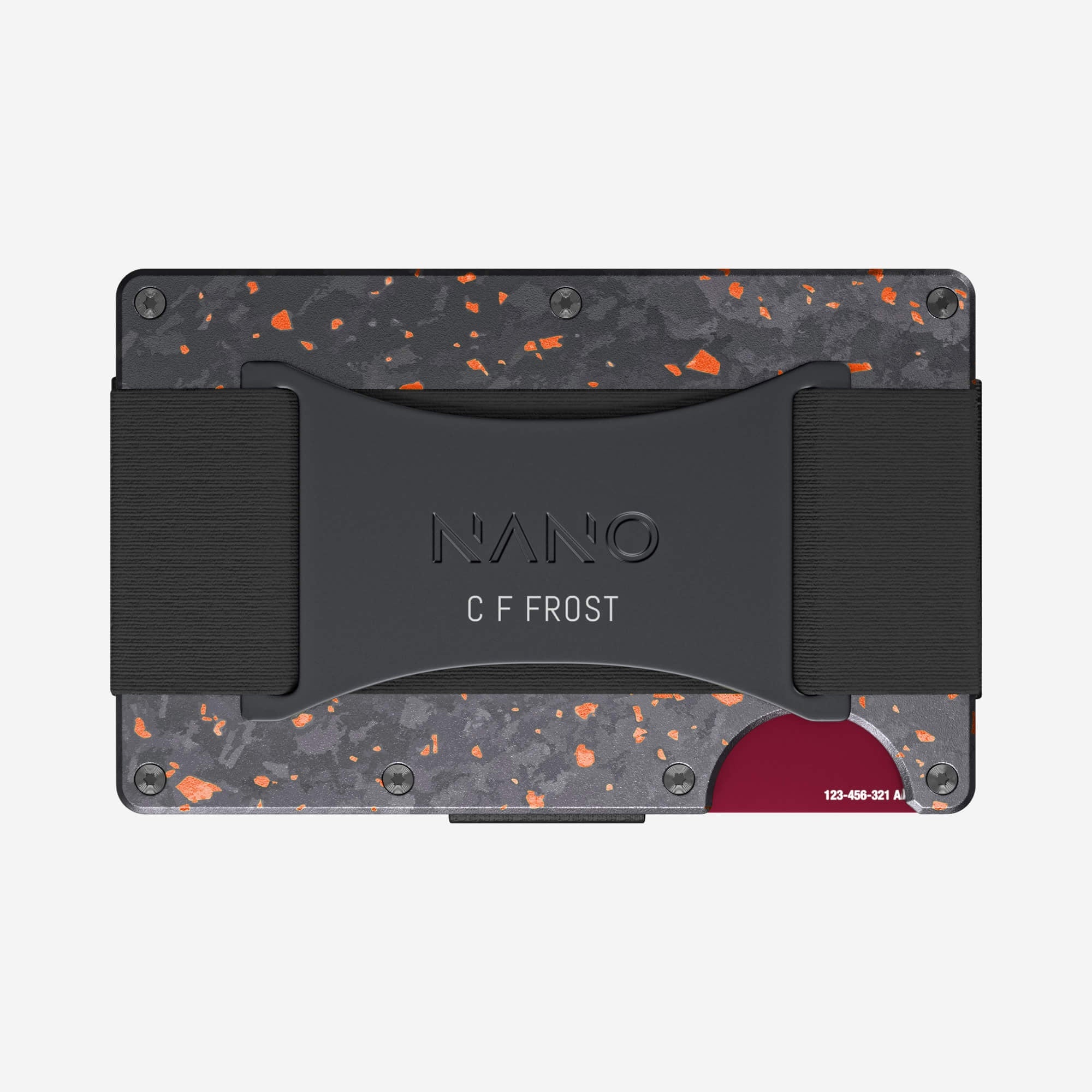 Personalised Cash Strap Wallet (Nero/Arancione) Everyday Bundle