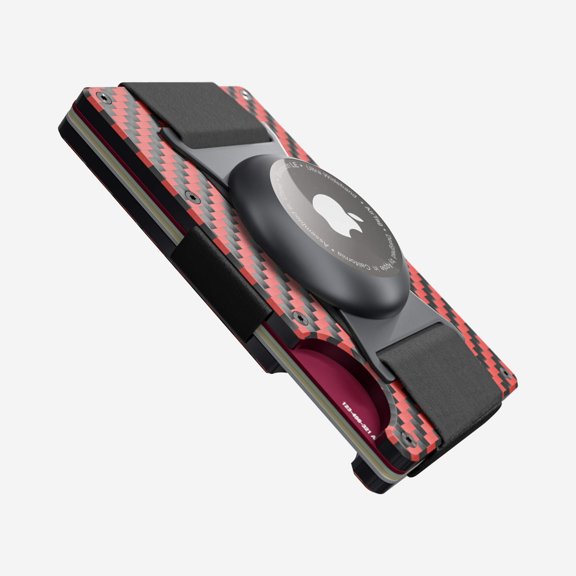 AirTag Cash Strap Wallet (Diablo Red/Stealth Black) Everyday Bundle