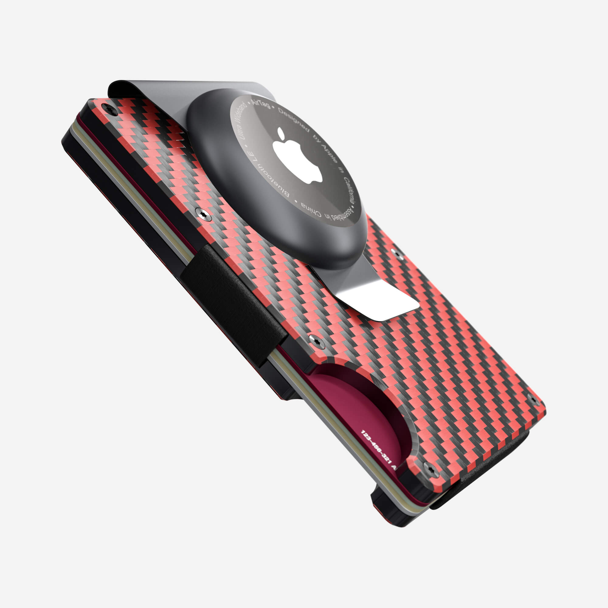 AirTag Money Clip Wallet (Diablo Red/Stealth Black) Everyday Bundle