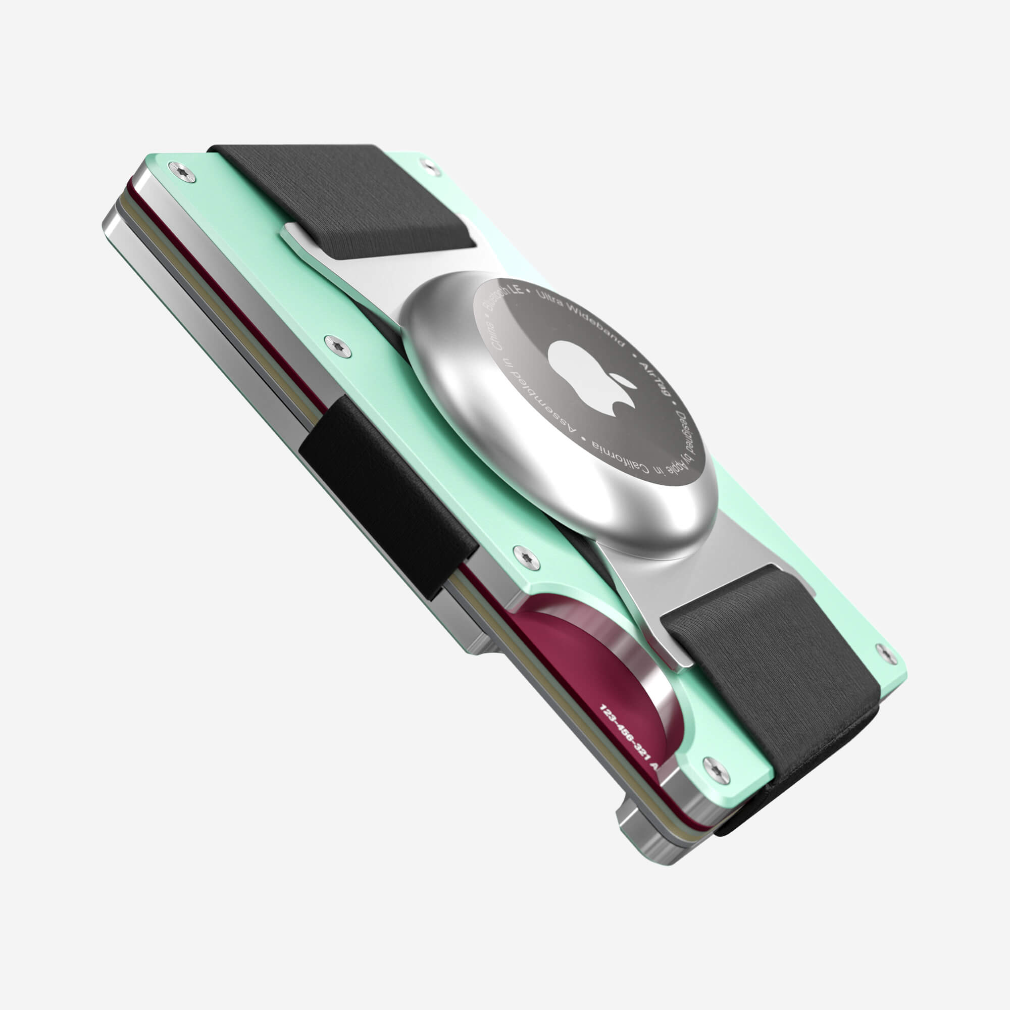 Personalised AirTag Cash Strap Wallet (Orchard Mint) Essential Bundle