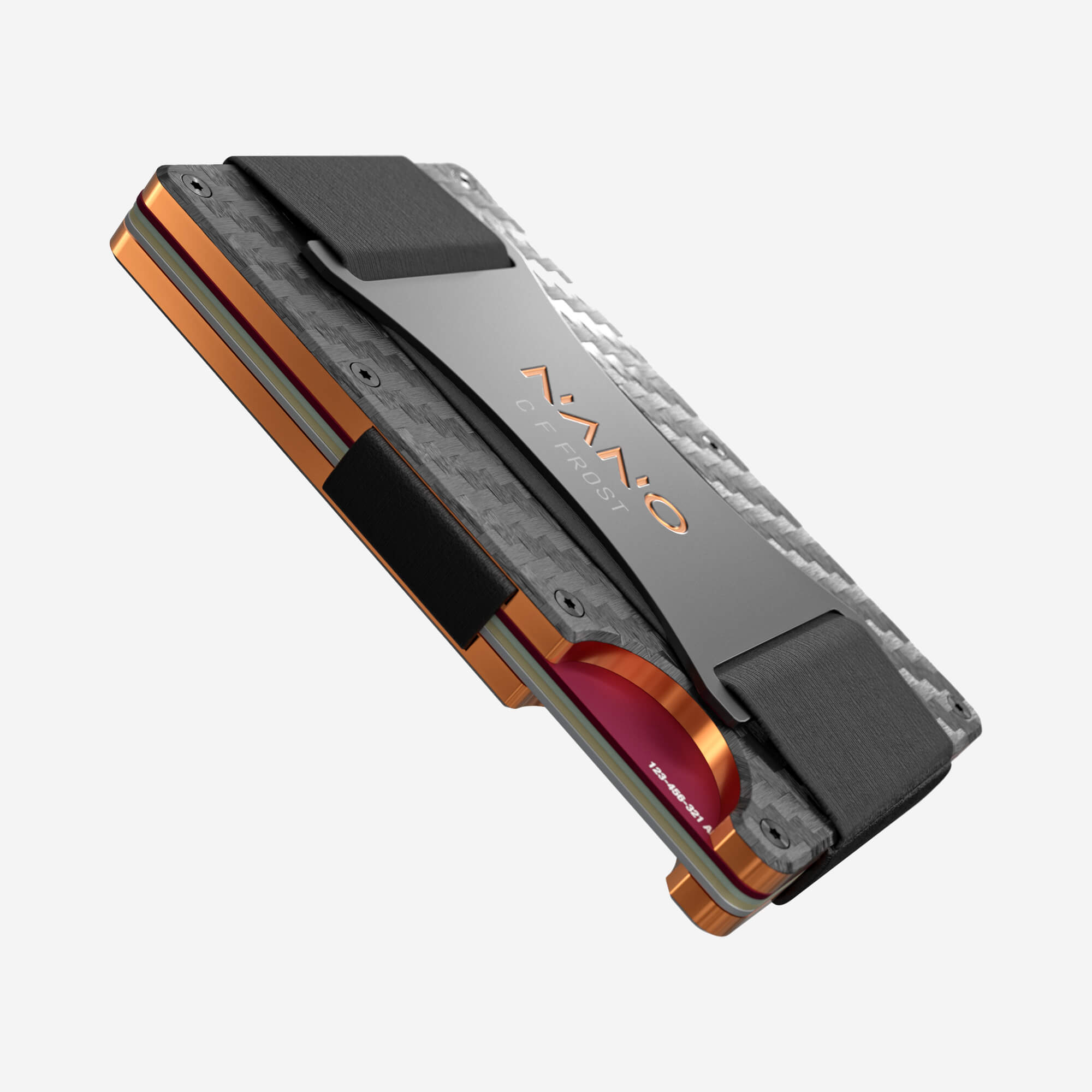 002 Personalised Cash Strap Wallet (Stealth Black/Ventura Orange)