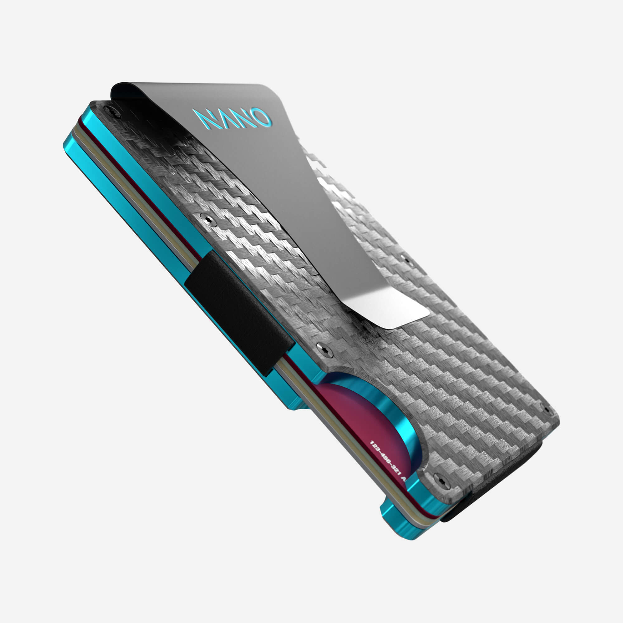 004 Money Clip Wallet (Stealth Black/Miami Blue)