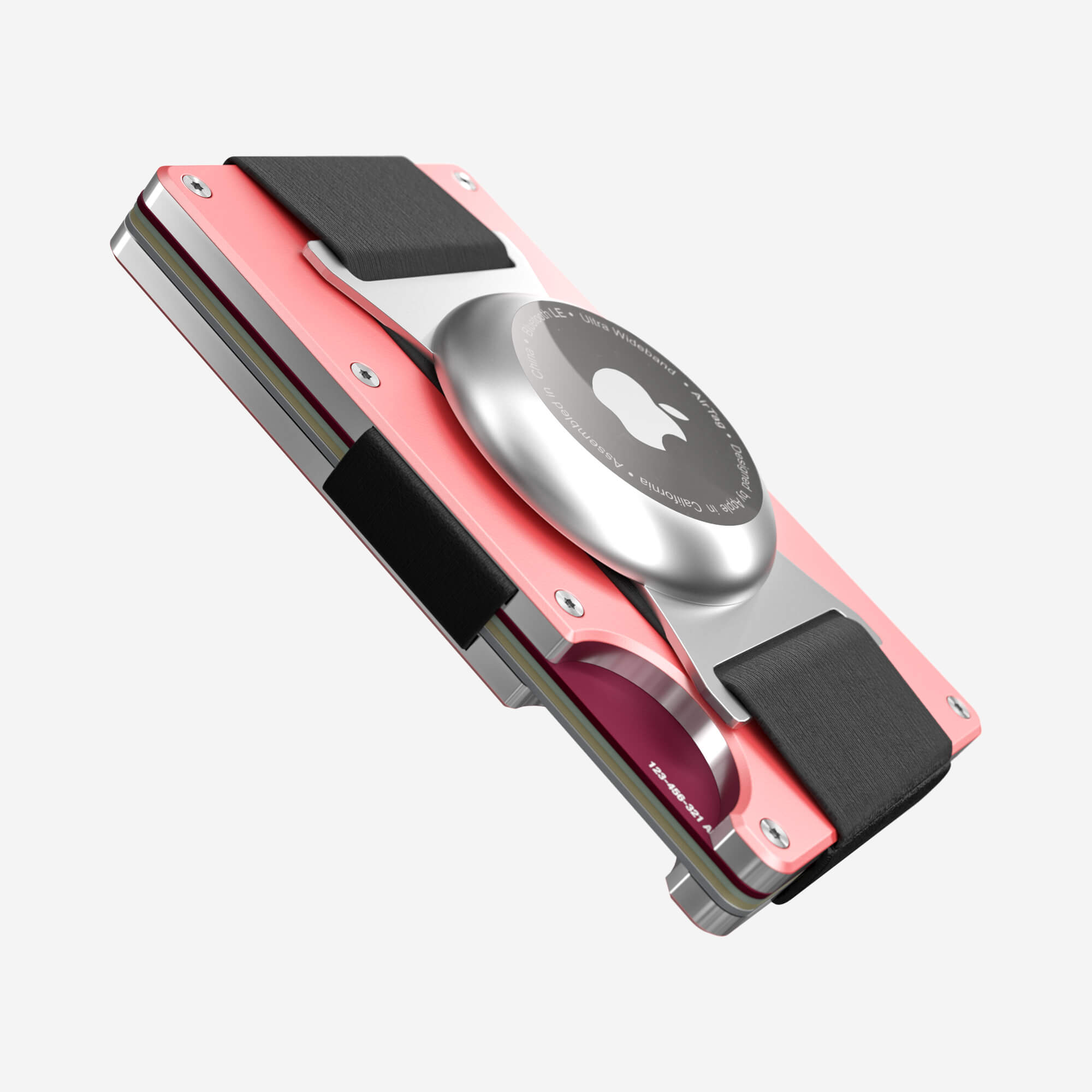 Personalised AirTag Cash Strap Wallet (Sunset Blush) Essential Bundle