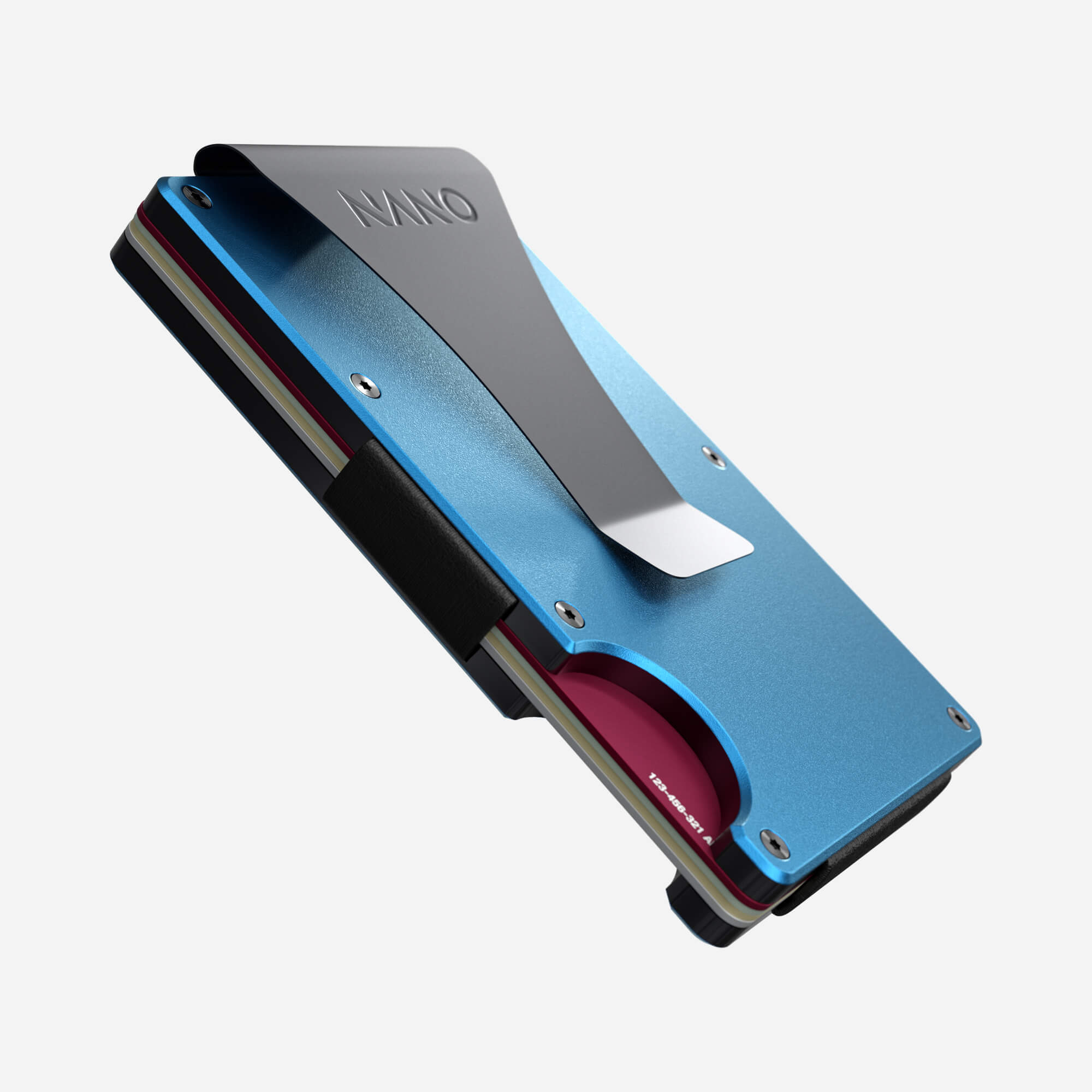 Personalised Money Clip Wallet (Velocity Blue) Essential Bundle