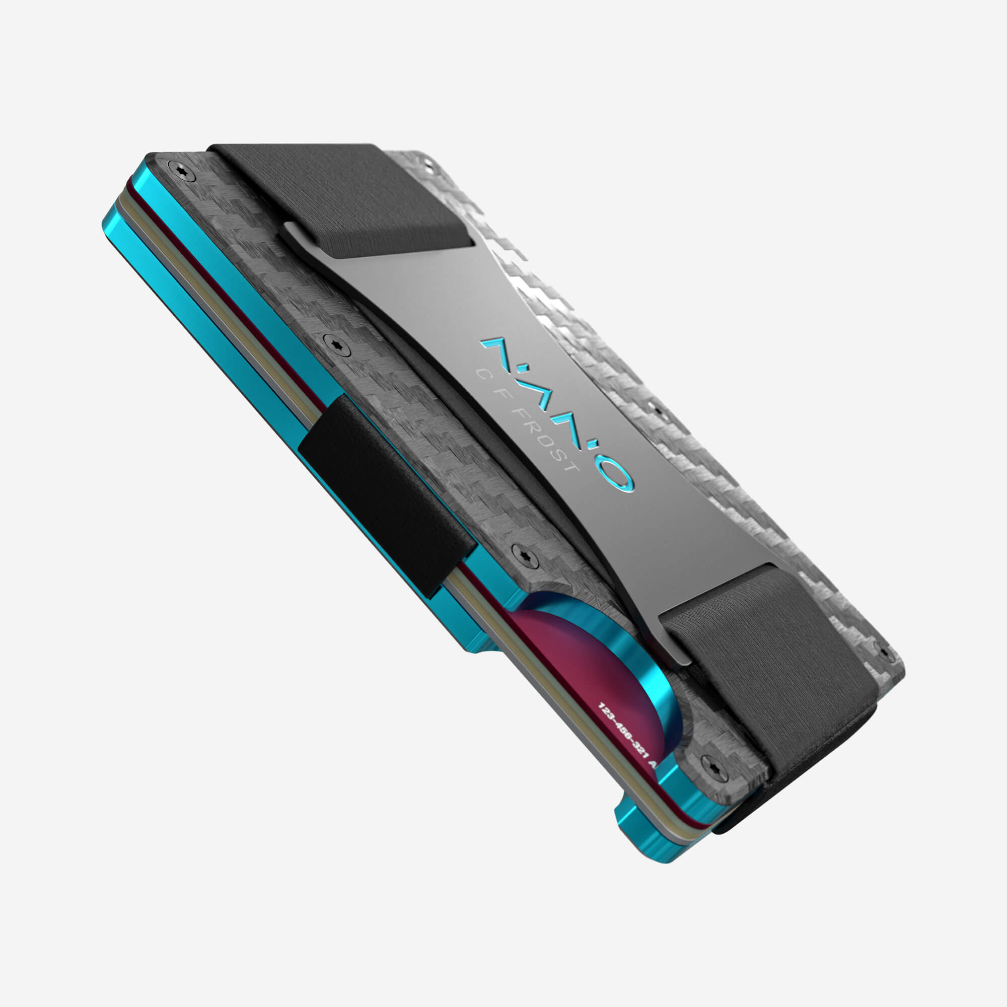 004 Personalised Cash Strap Wallet (Stealth Black/Miami Blue)