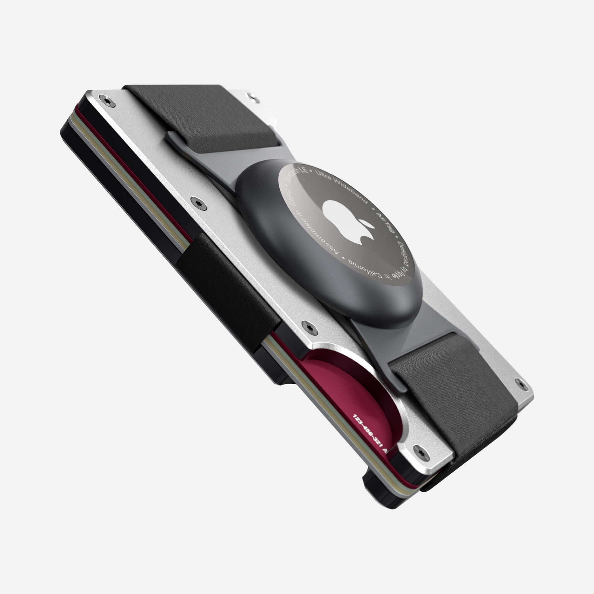 AirTag Cash Strap Wallet (Ghost Silver) Everyday Bundle