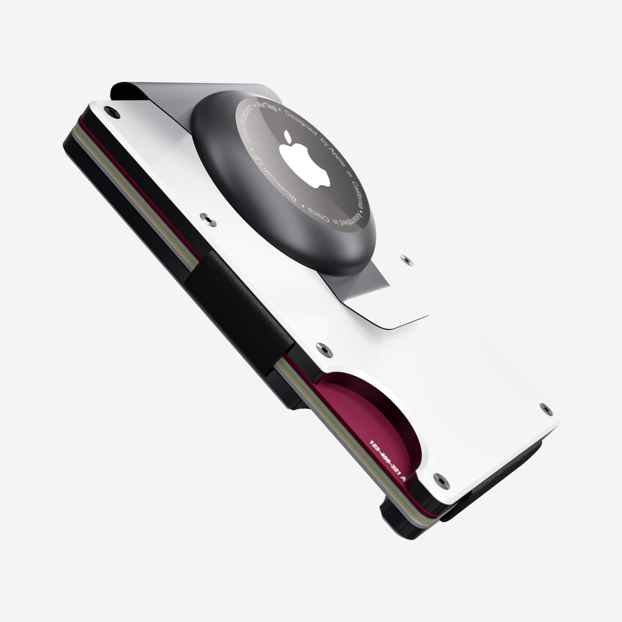 Personalised AirTag Money Clip Wallet (Carrera White) Essential Bundle