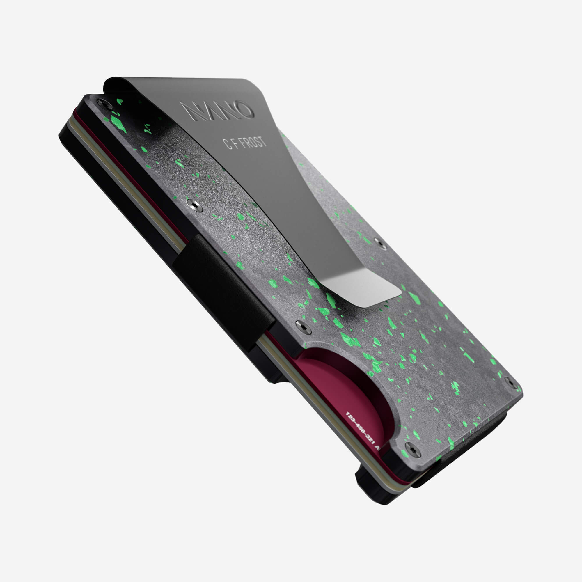 Personalised Money Clip Wallet (Nero/Verde) Everyday Bundle