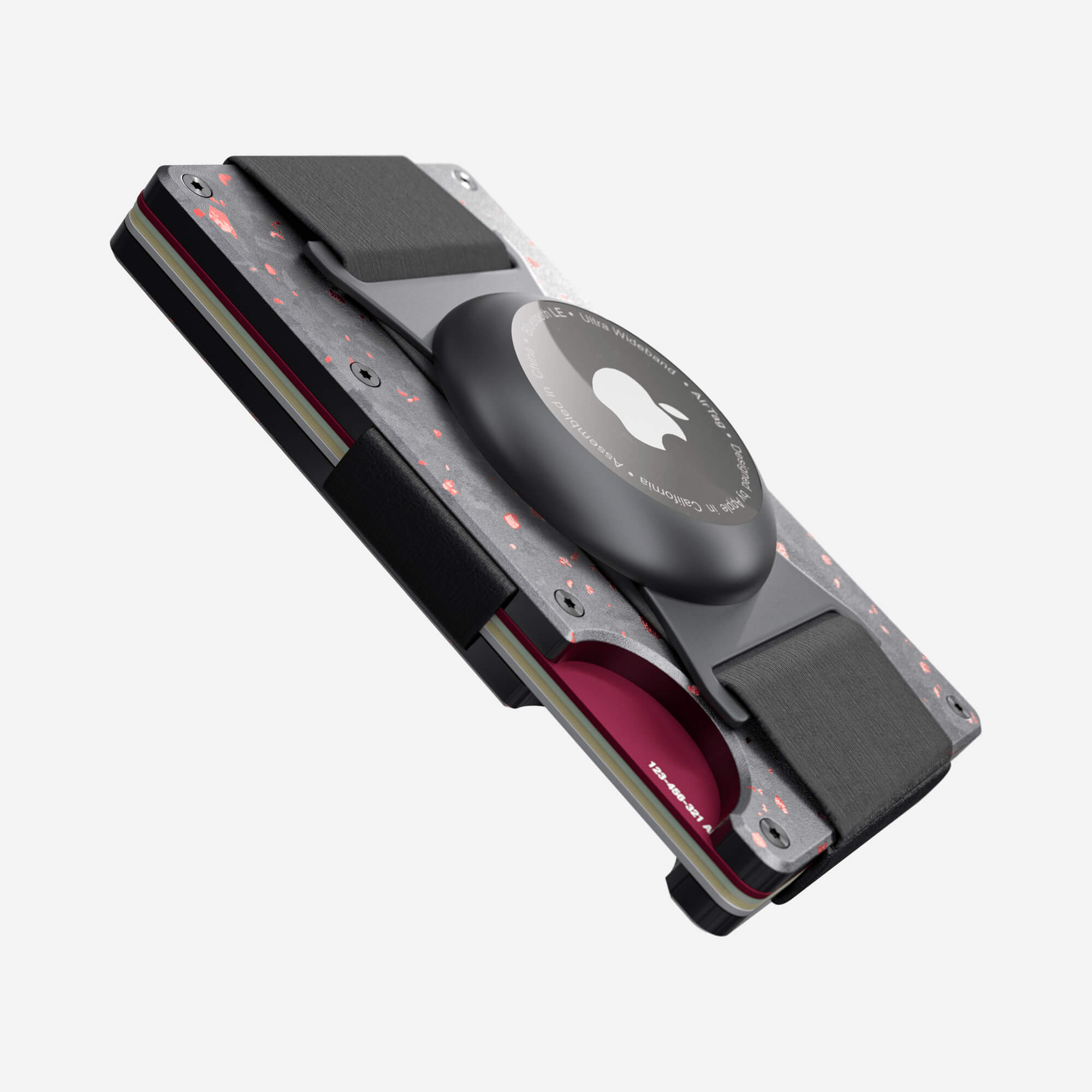 AirTag Cash Strap Wallet (Nero/Rosso) Everyday Bundle