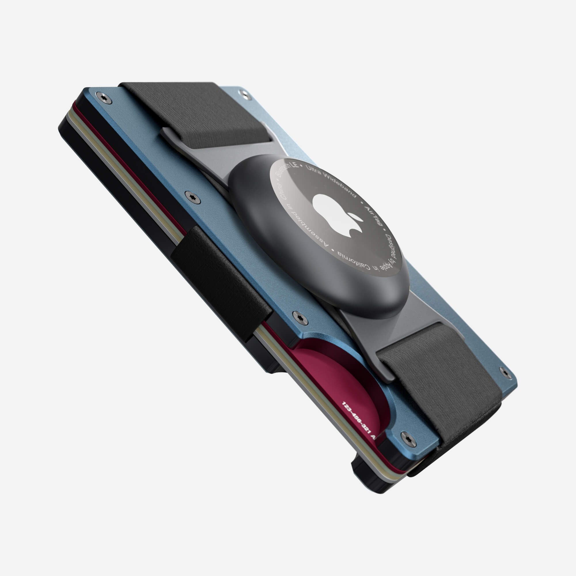 Personalised AirTag Cash Strap Wallet (Riviera Navy) Essential Bundle