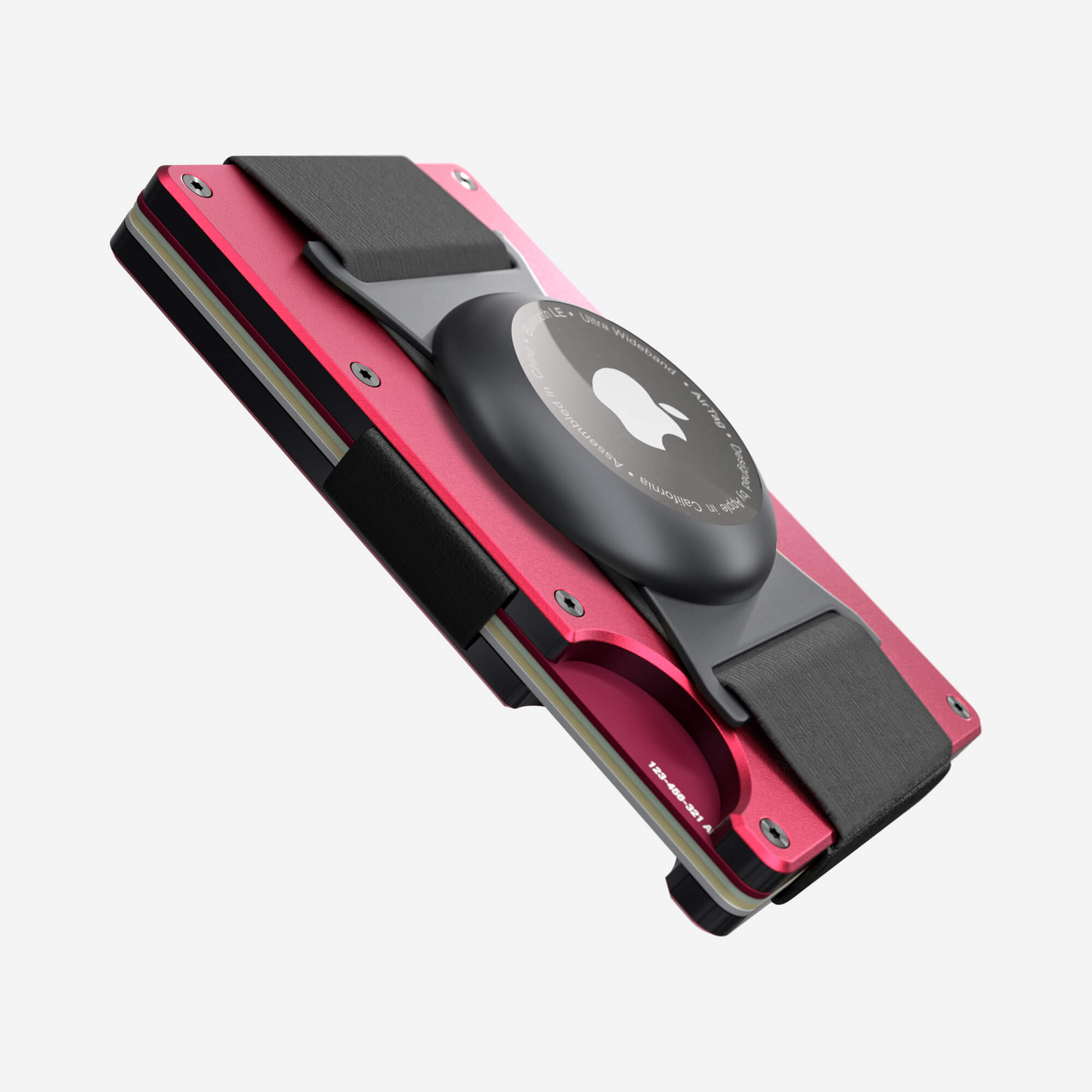 Personalised AirTag Cash Strap Wallet (Volcano Red) Essential Bundle