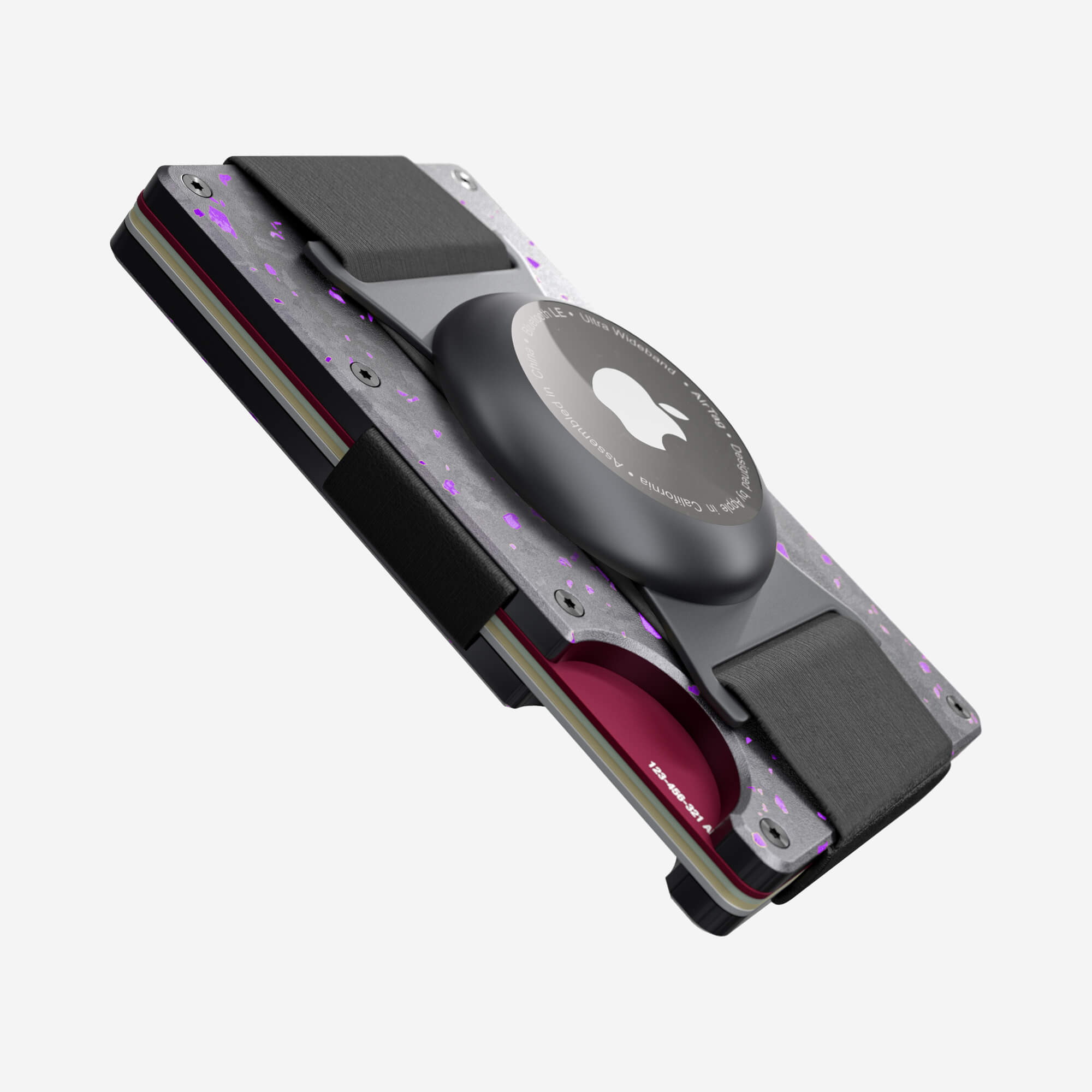 AirTag Cash Strap Wallet (Nero/Viola) Ultimate Bundle