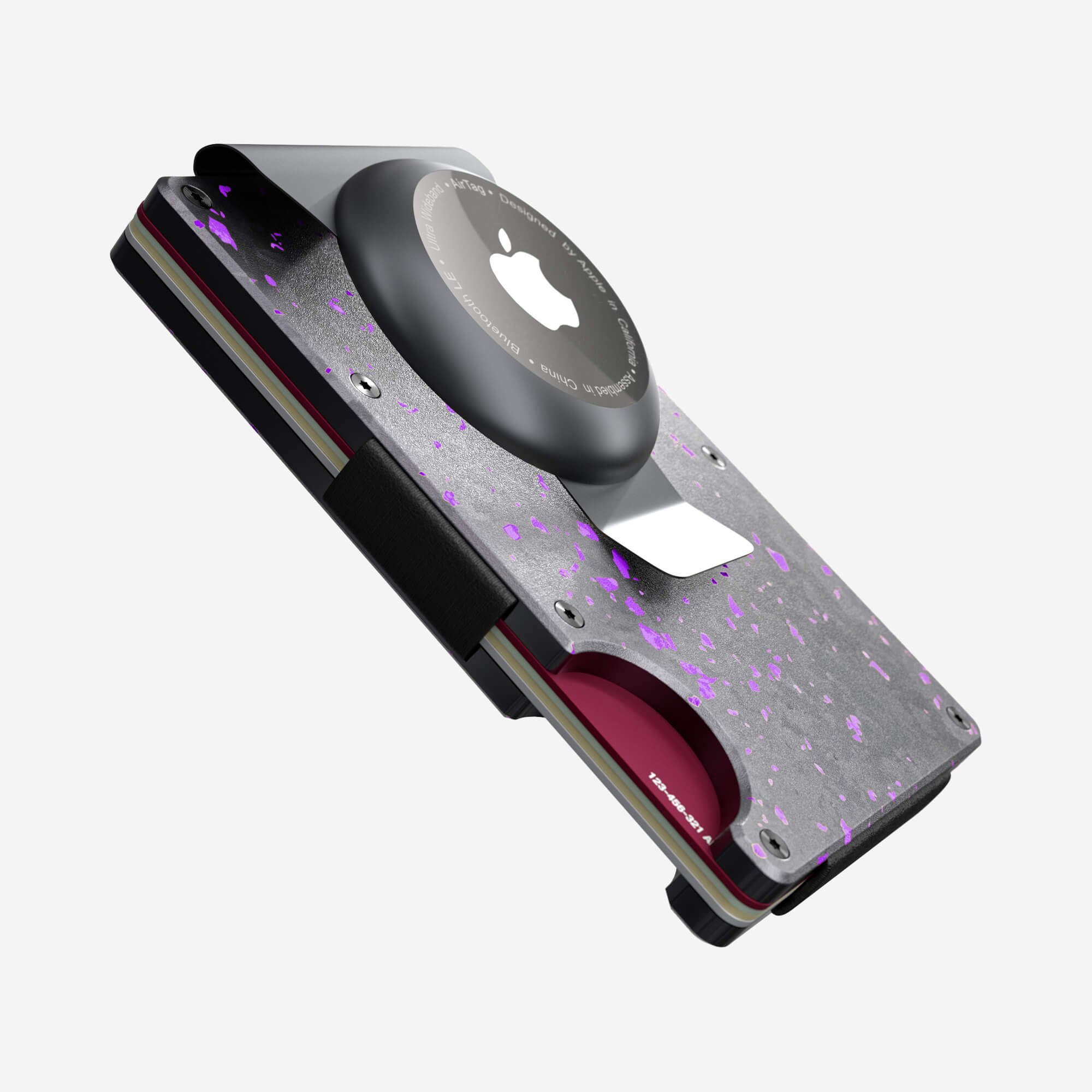 AirTag Money Clip Wallet (Nero/Viola) Essential Bundle