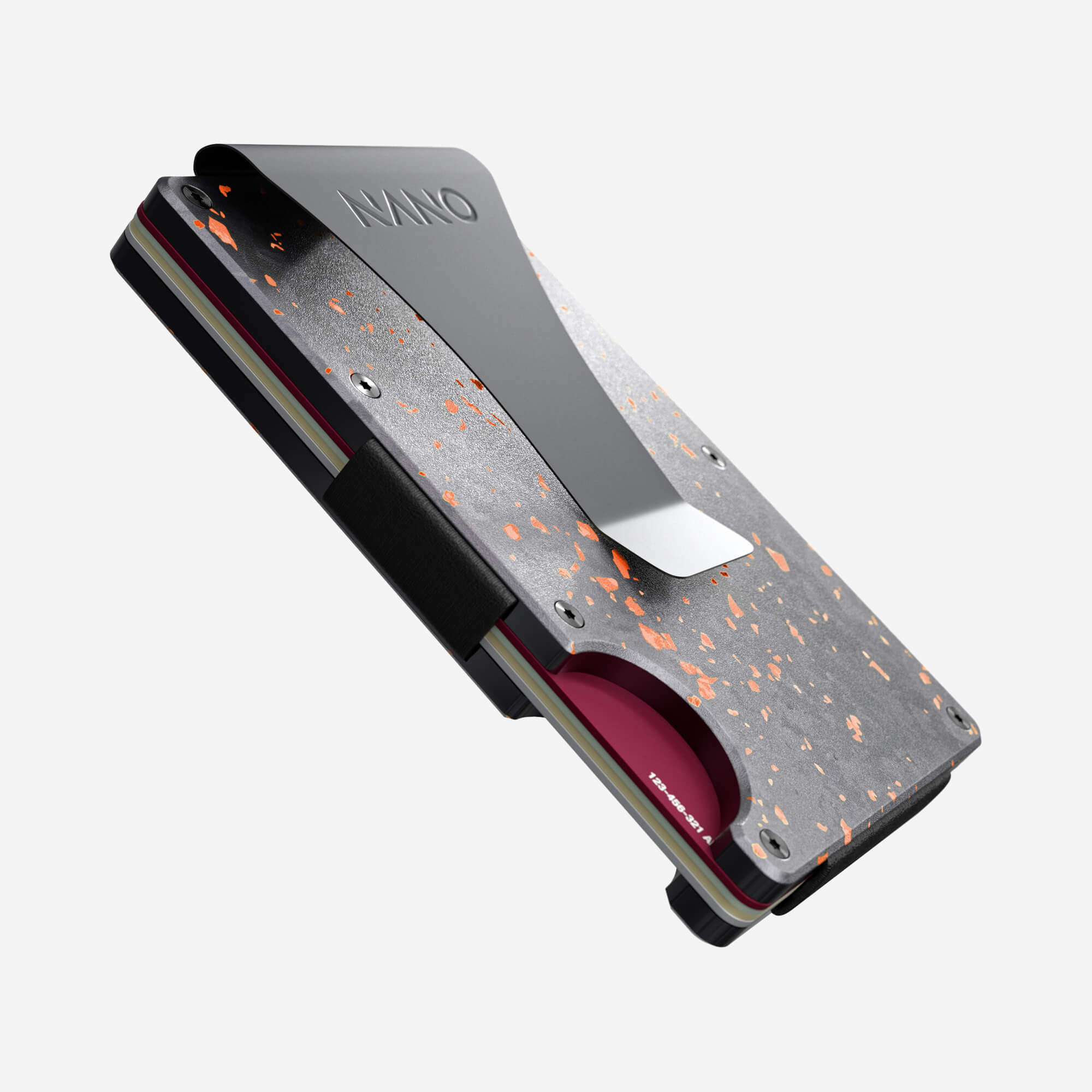 Money Clip Wallet (Nero/Arancione)
