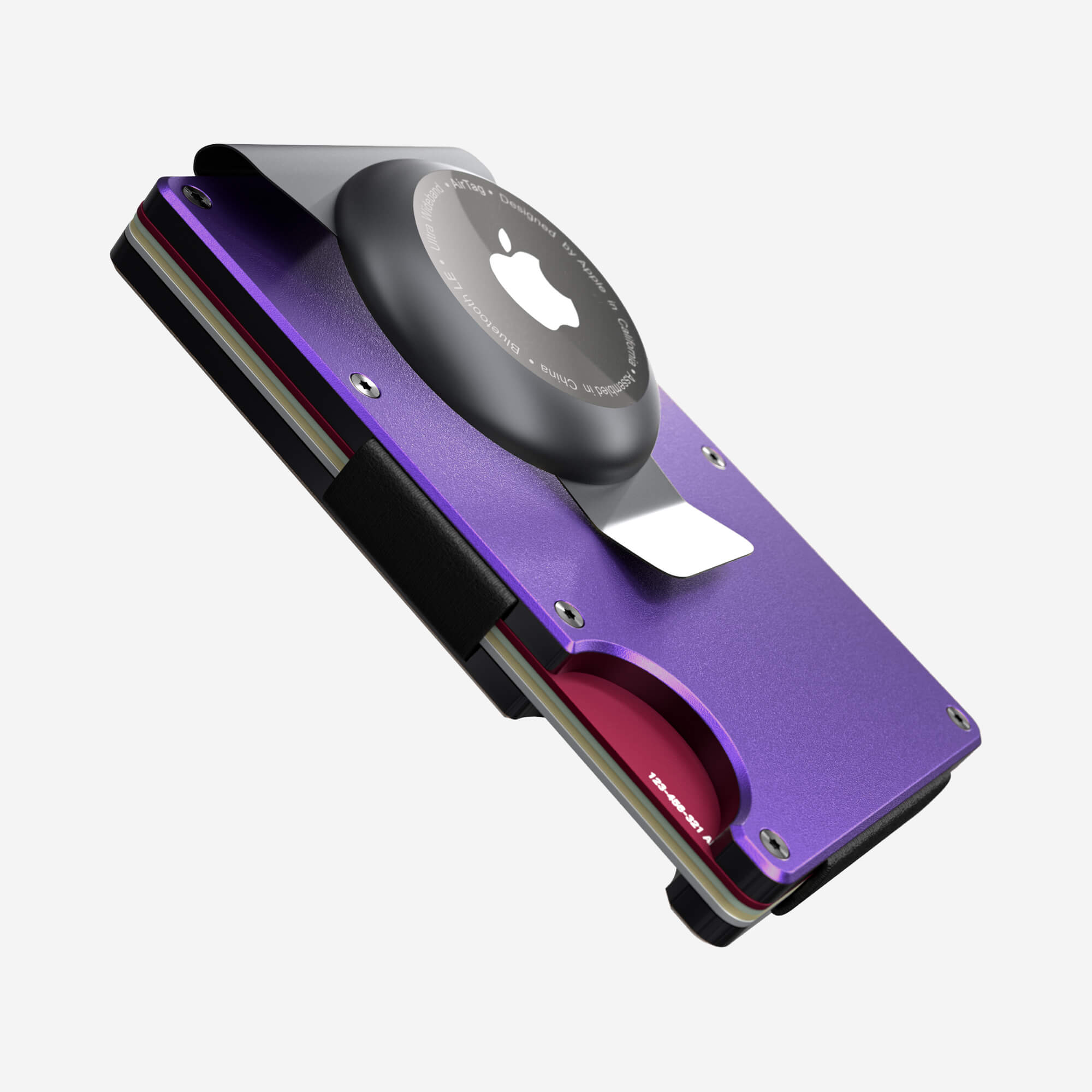 Personalised AirTag Money Clip Wallet (Nebula Purple) Essential Bundle