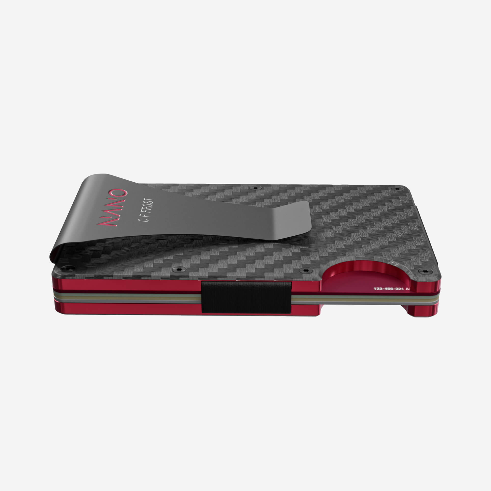 003 Personalised Money Clip Wallet (Stealth Black/Volcano Red)