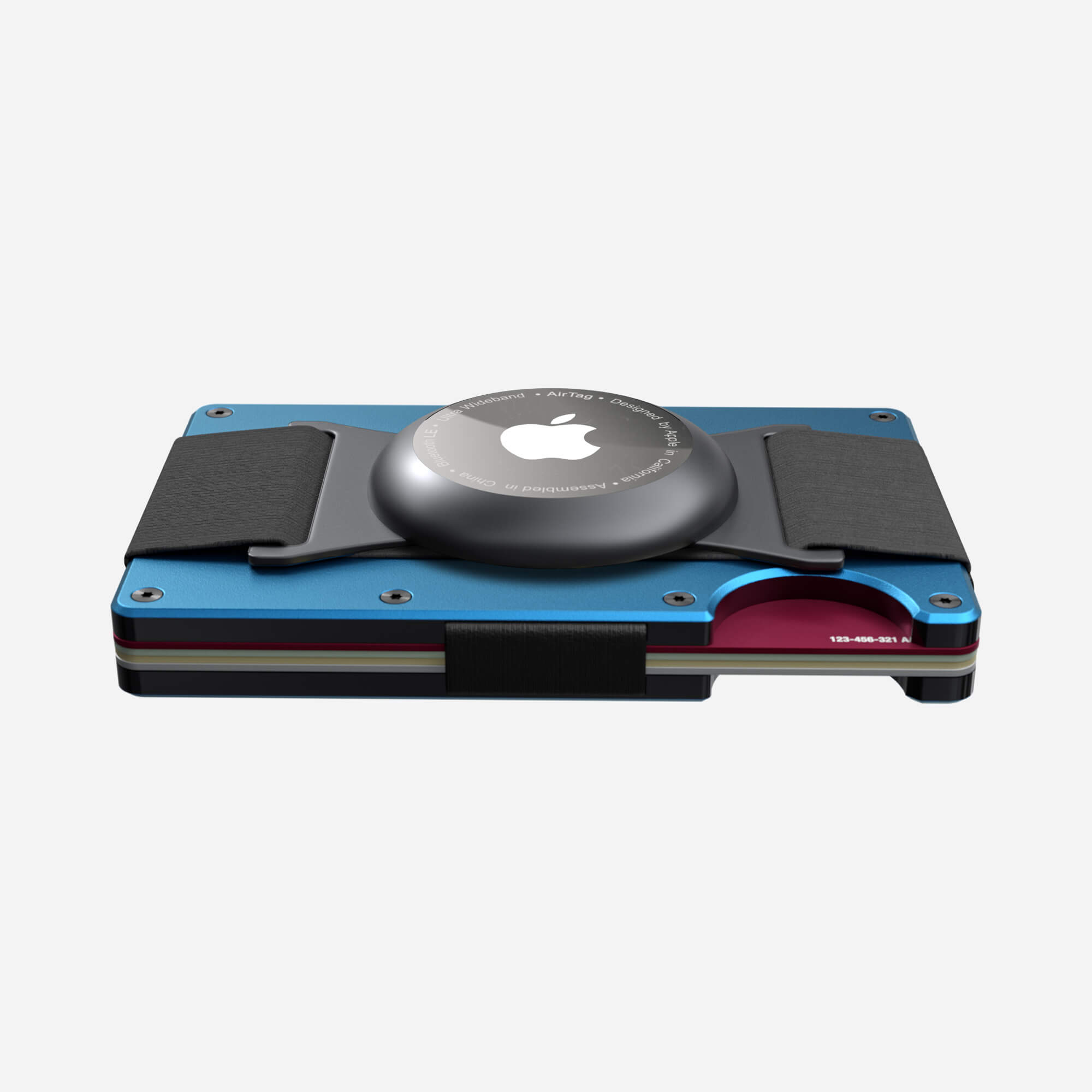 Personalised AirTag Cash Strap Wallet (Velocity Blue) Essential Bundle