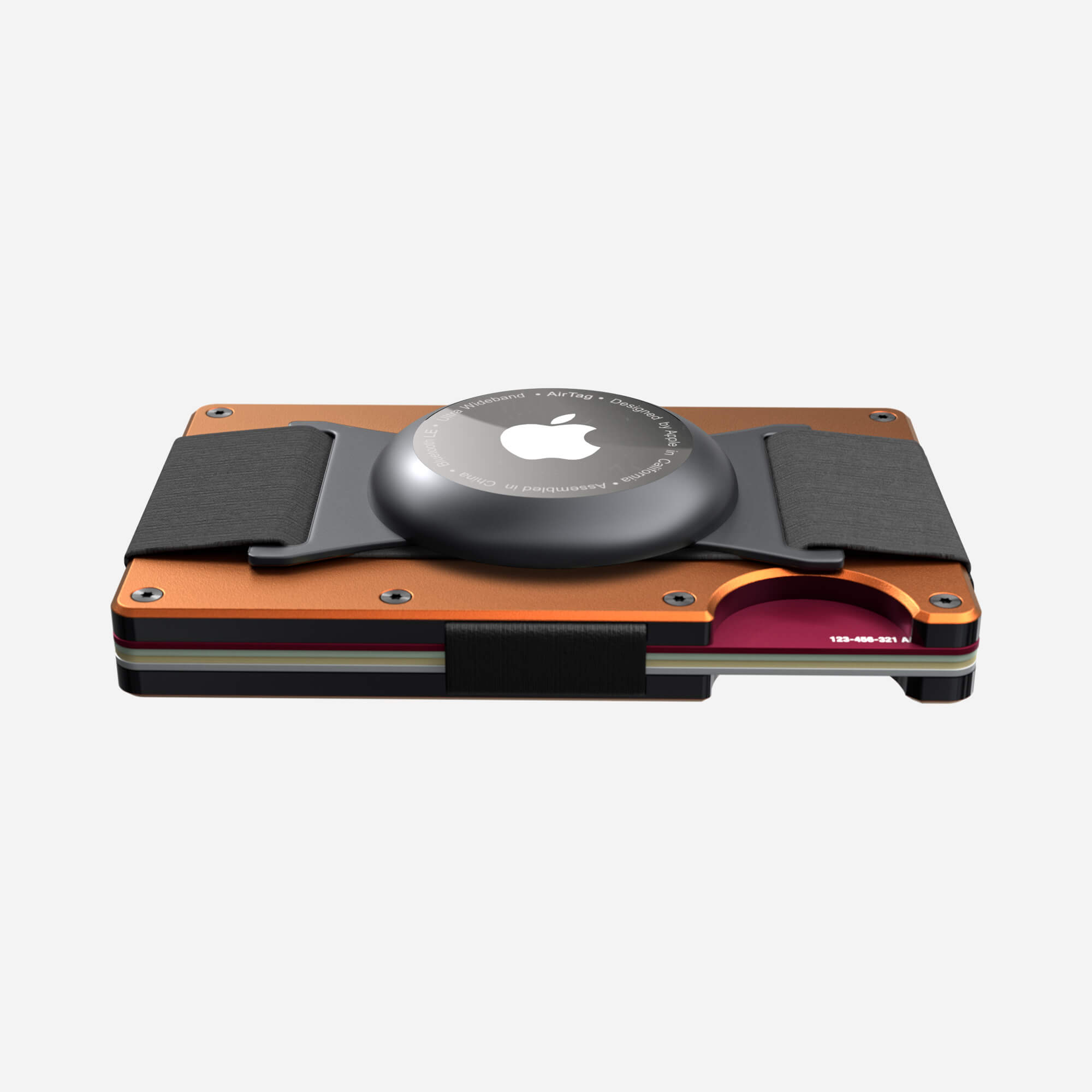 Personalised AirTag Cash Strap Wallet (Ventura Orange) Essential Bundle