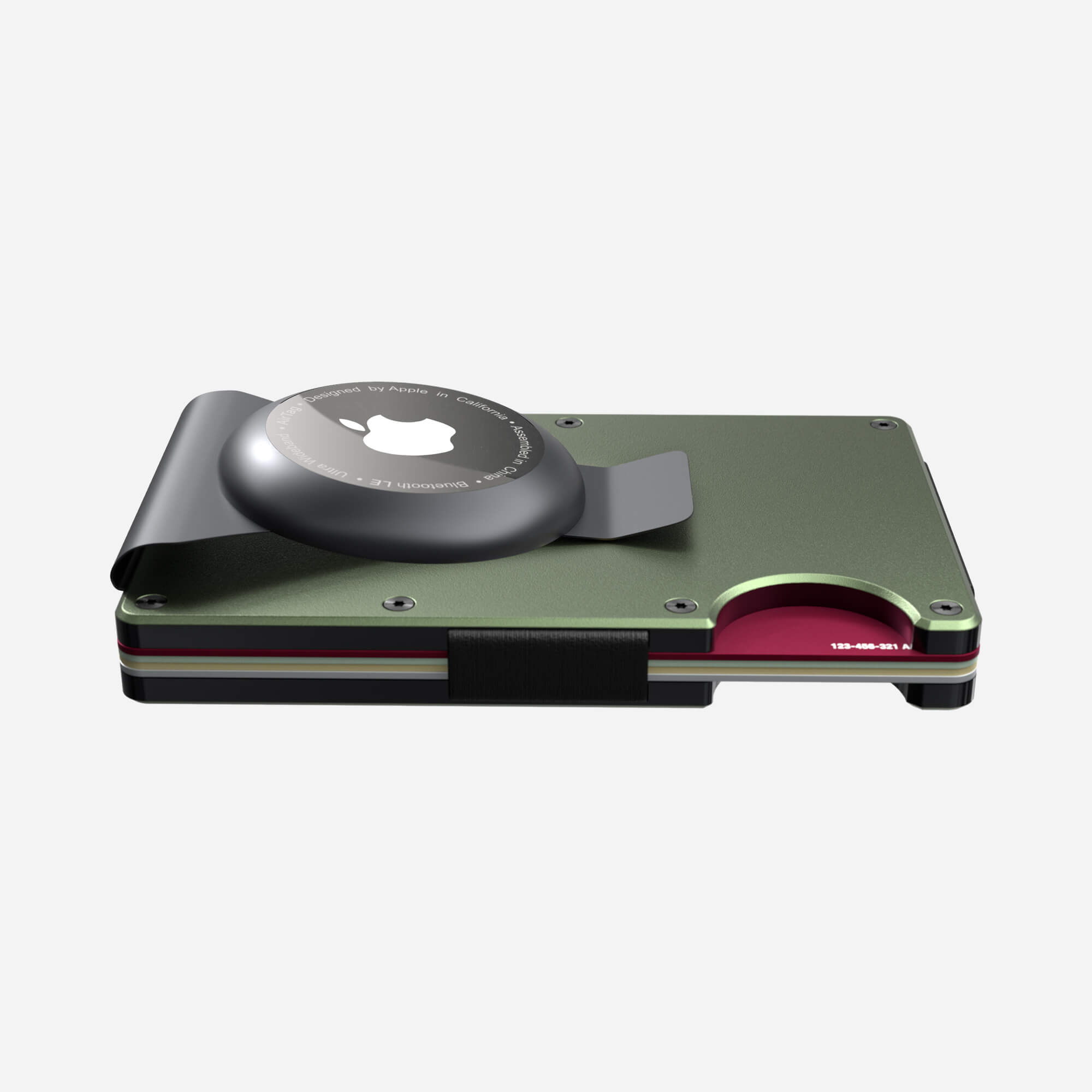 Personalised AirTag Money Clip Wallet (Heritage Green)