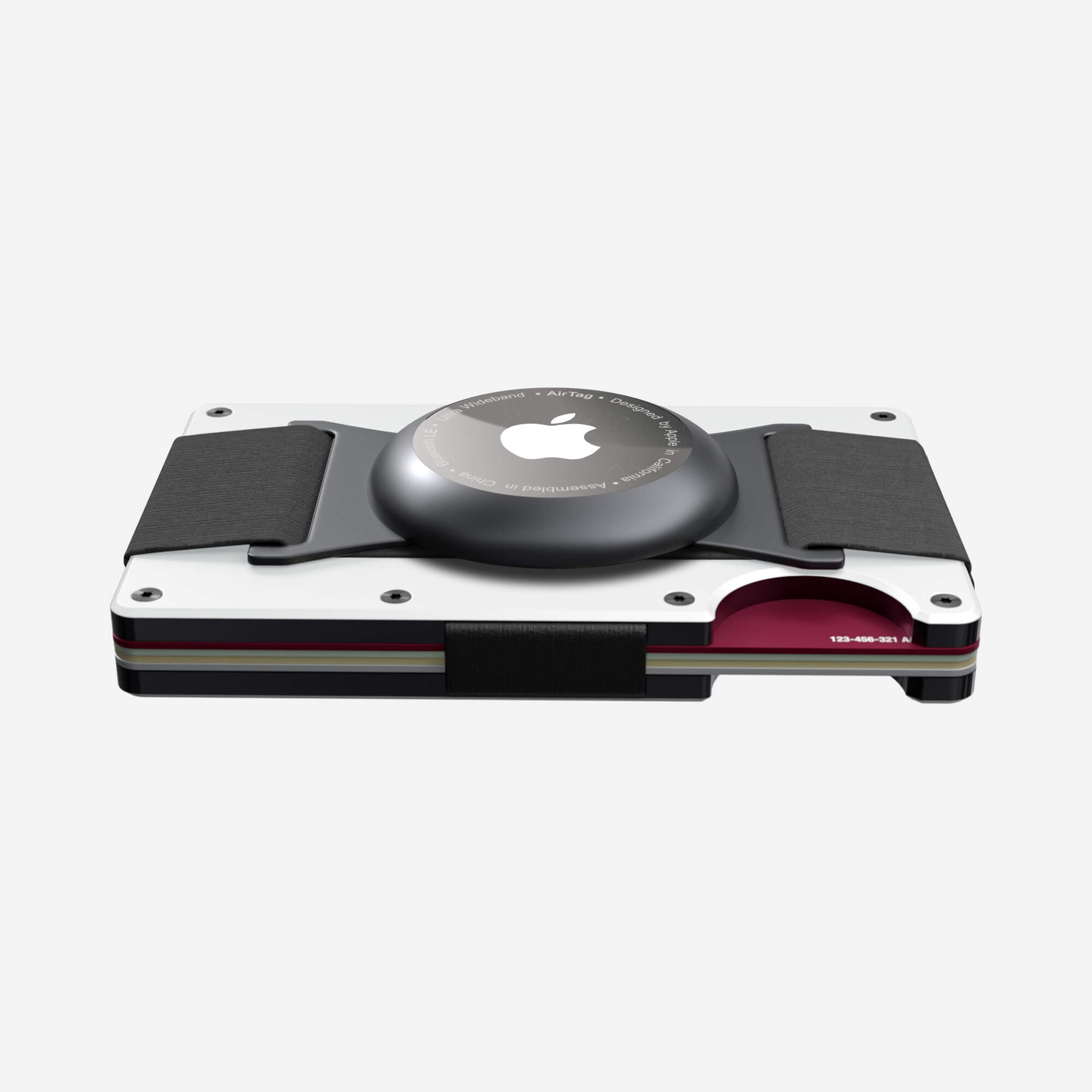 Personalised AirTag Cash Strap Wallet (Carrera White) Essential Bundle