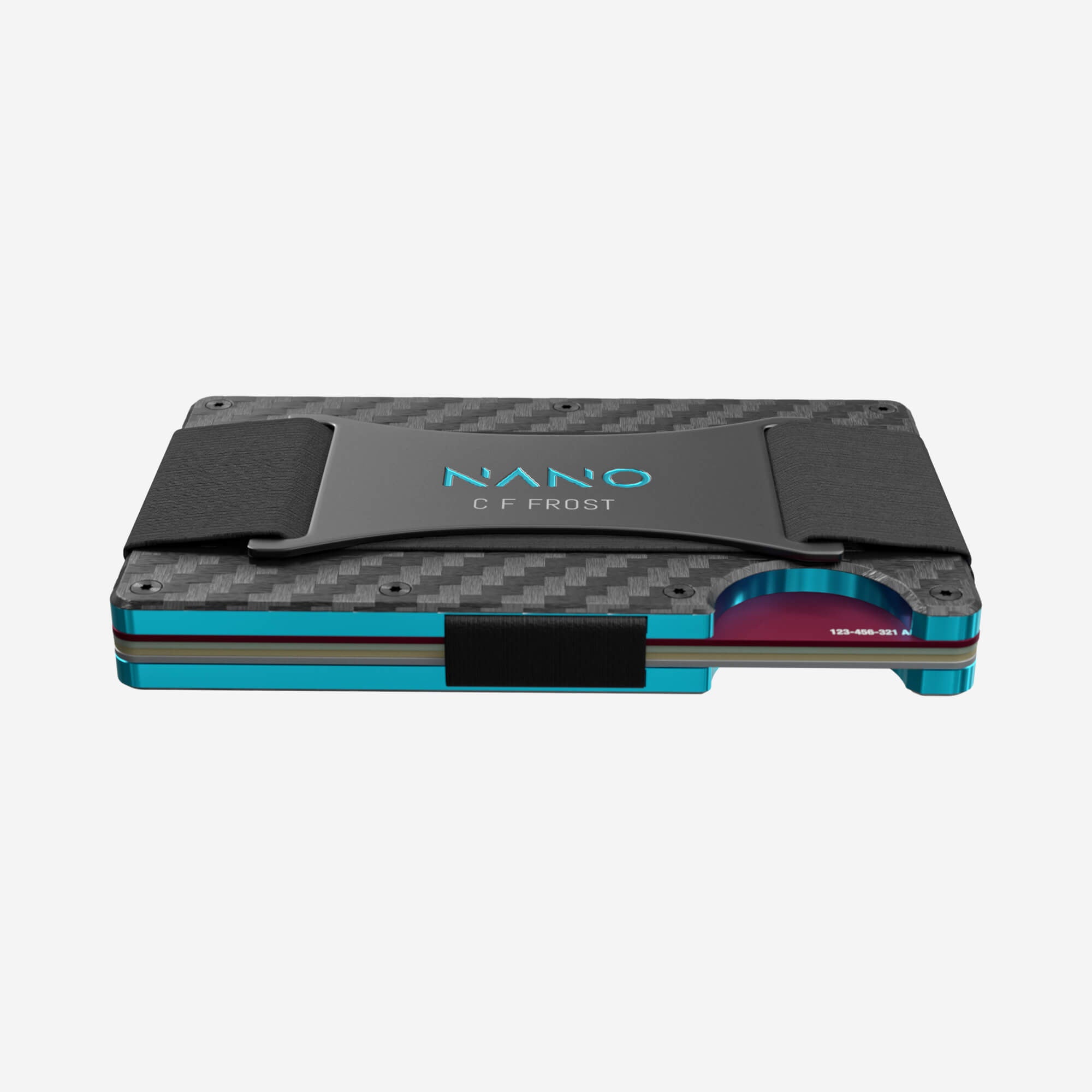 004 Personalised Cash Strap Wallet (Stealth Black/Miami Blue)