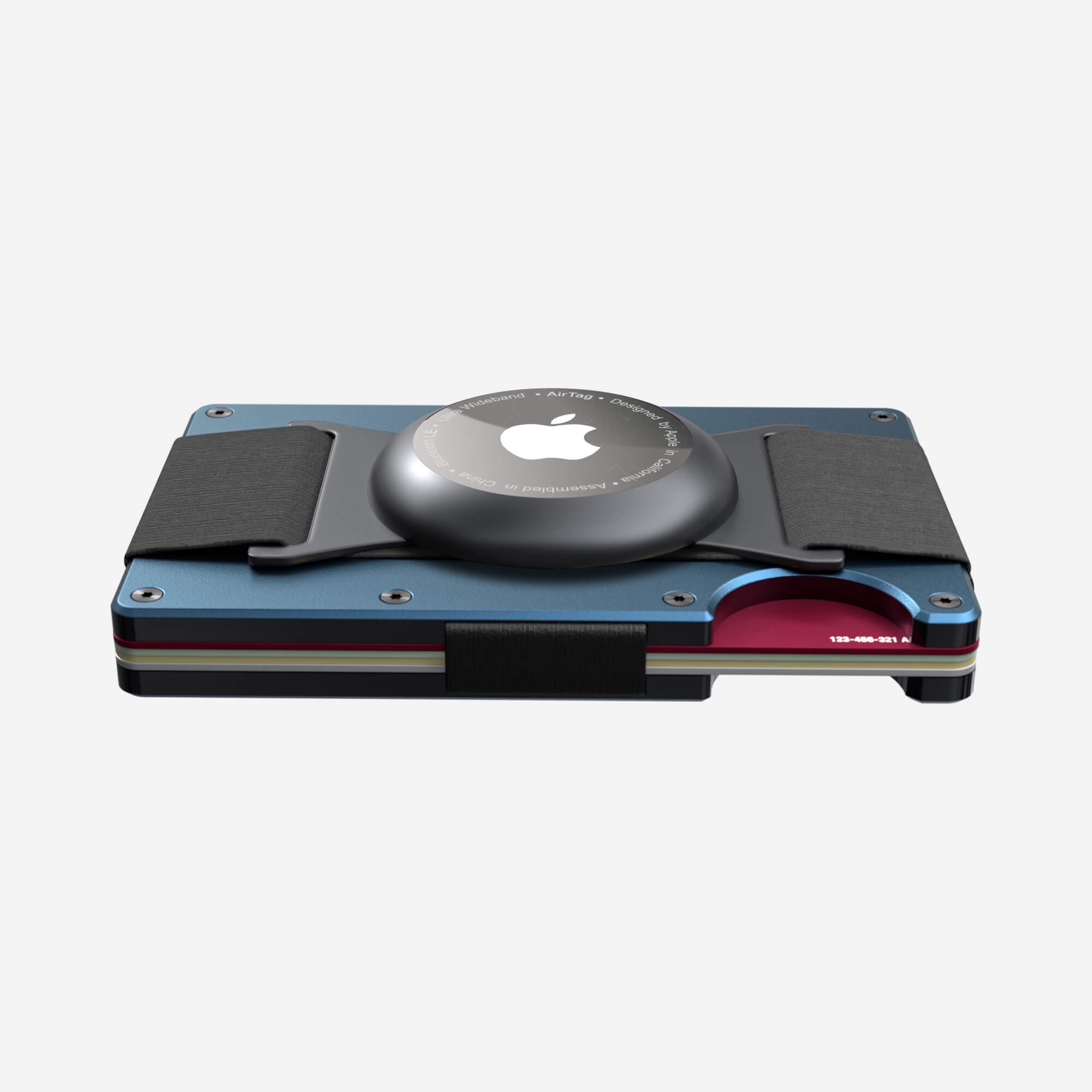 Personalised AirTag Cash Strap Wallet (Riviera Navy) Essential Bundle