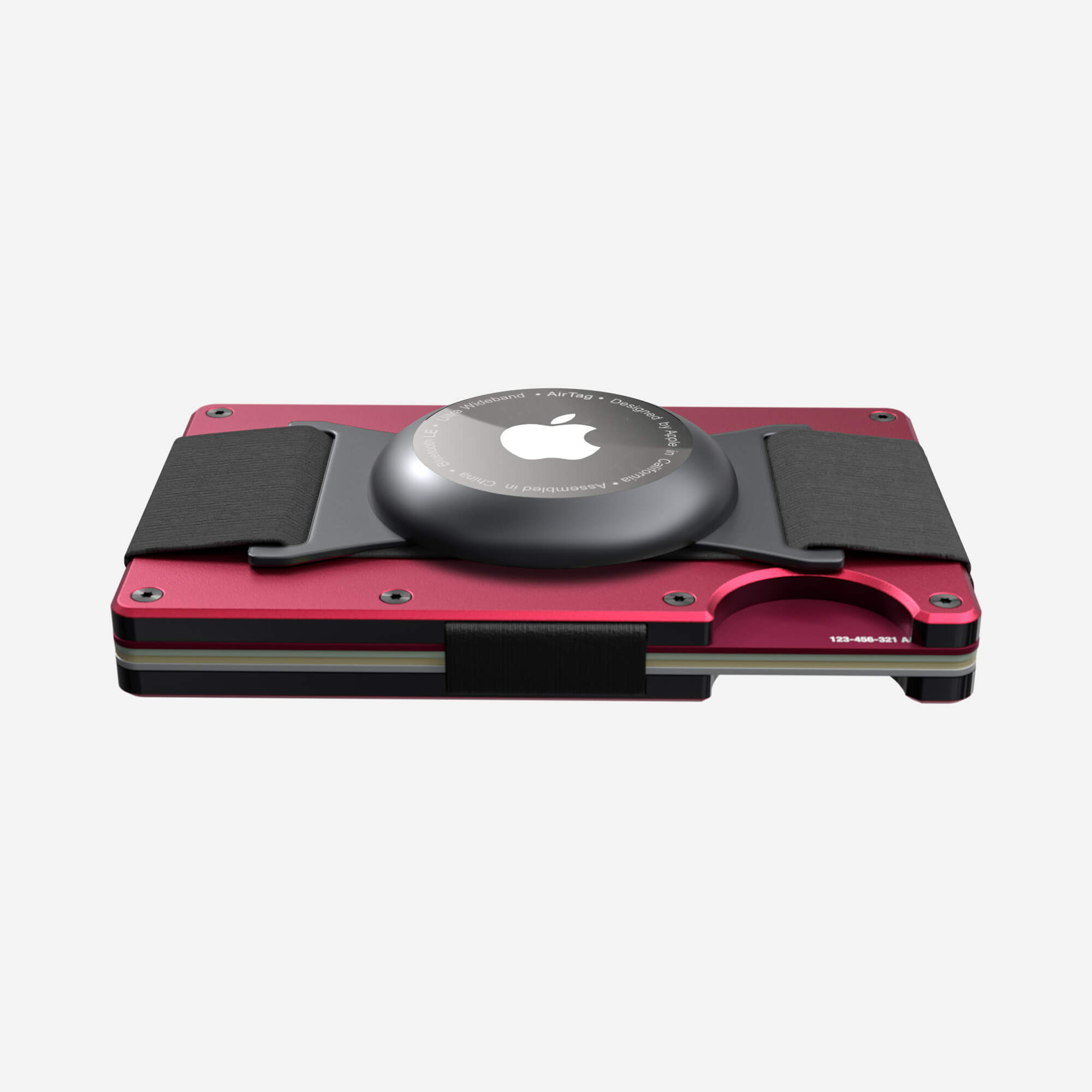 Personalised AirTag Cash Strap Wallet (Volcano Red) Essential Bundle