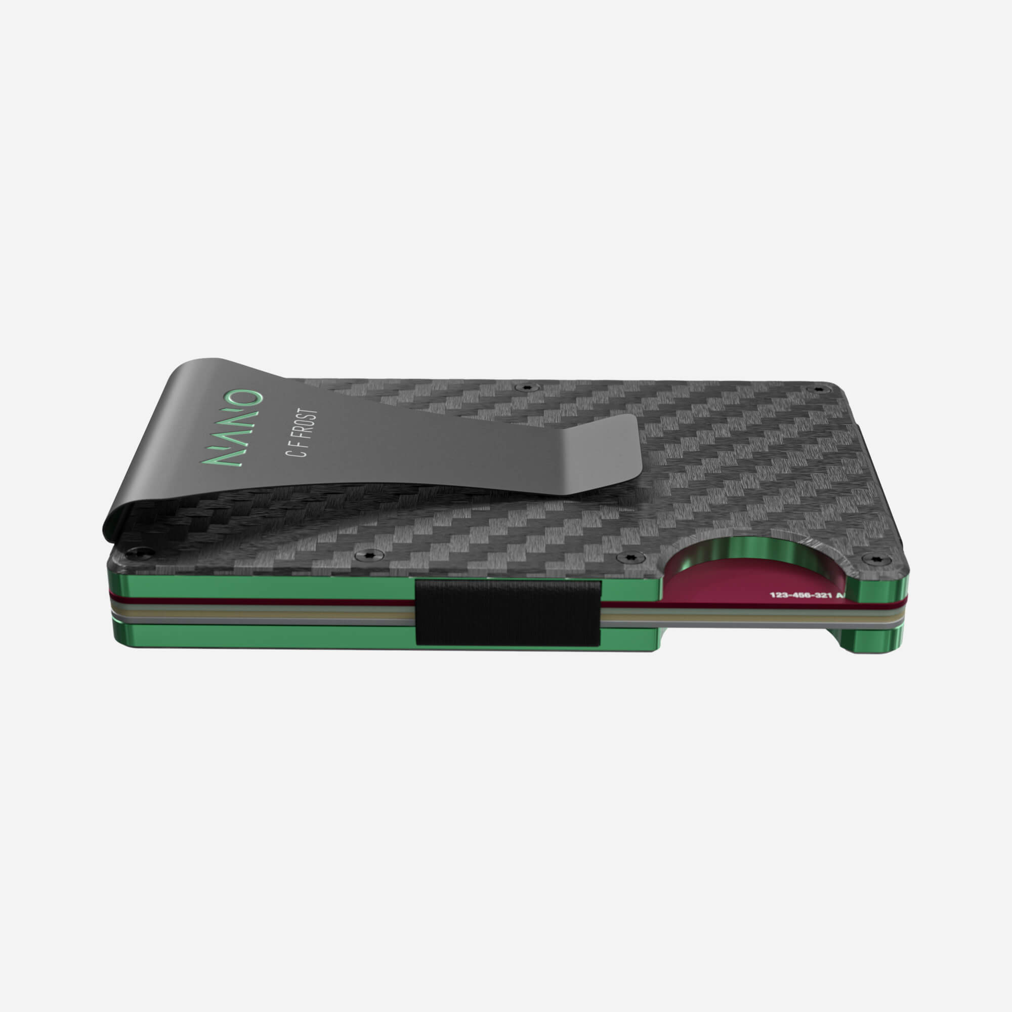005 Personalised Money Clip Wallet (Stealth Black/Viper Green)