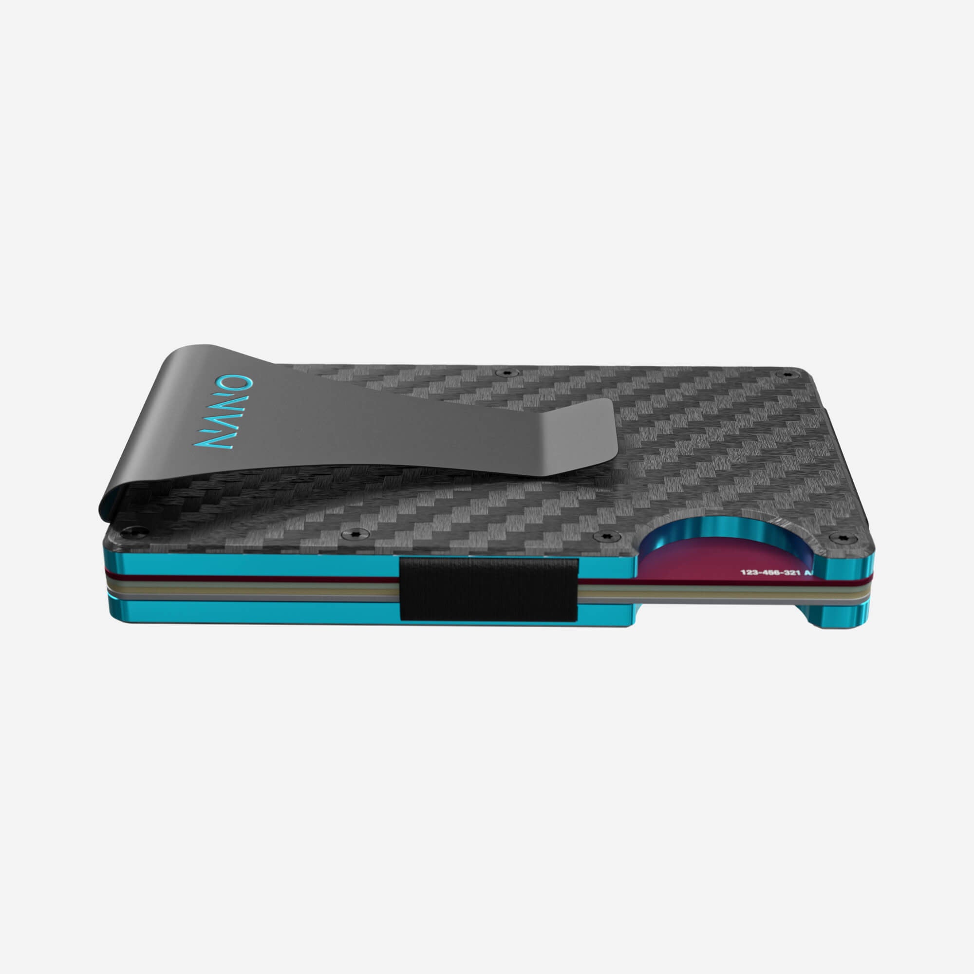 004 Money Clip Wallet (Stealth Black/Miami Blue)