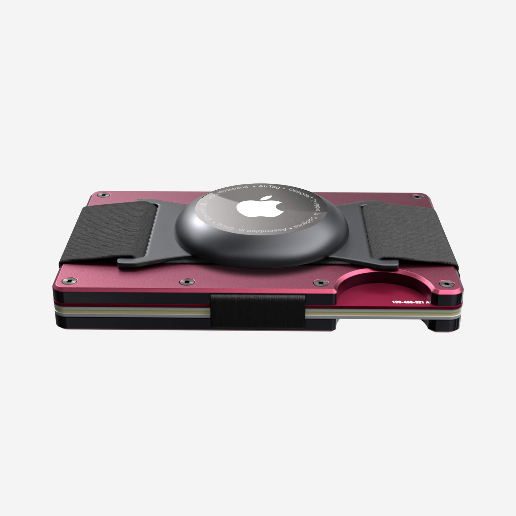 Personalised AirTag Cash Strap Wallet (Portofino Red) Essential Bundle