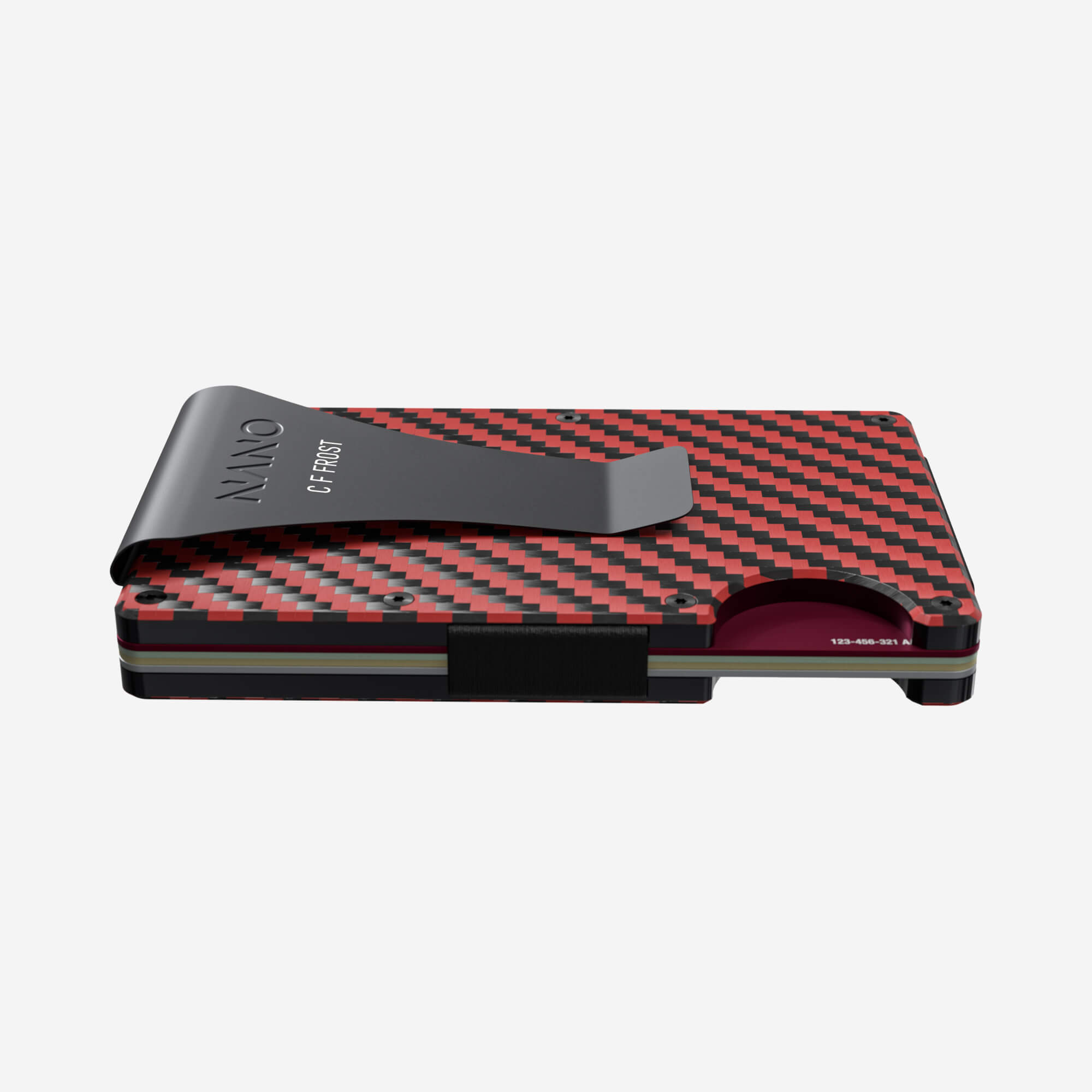 Personalised Money Clip Wallet (Diablo Red/Stealth Black) Essential Bundle