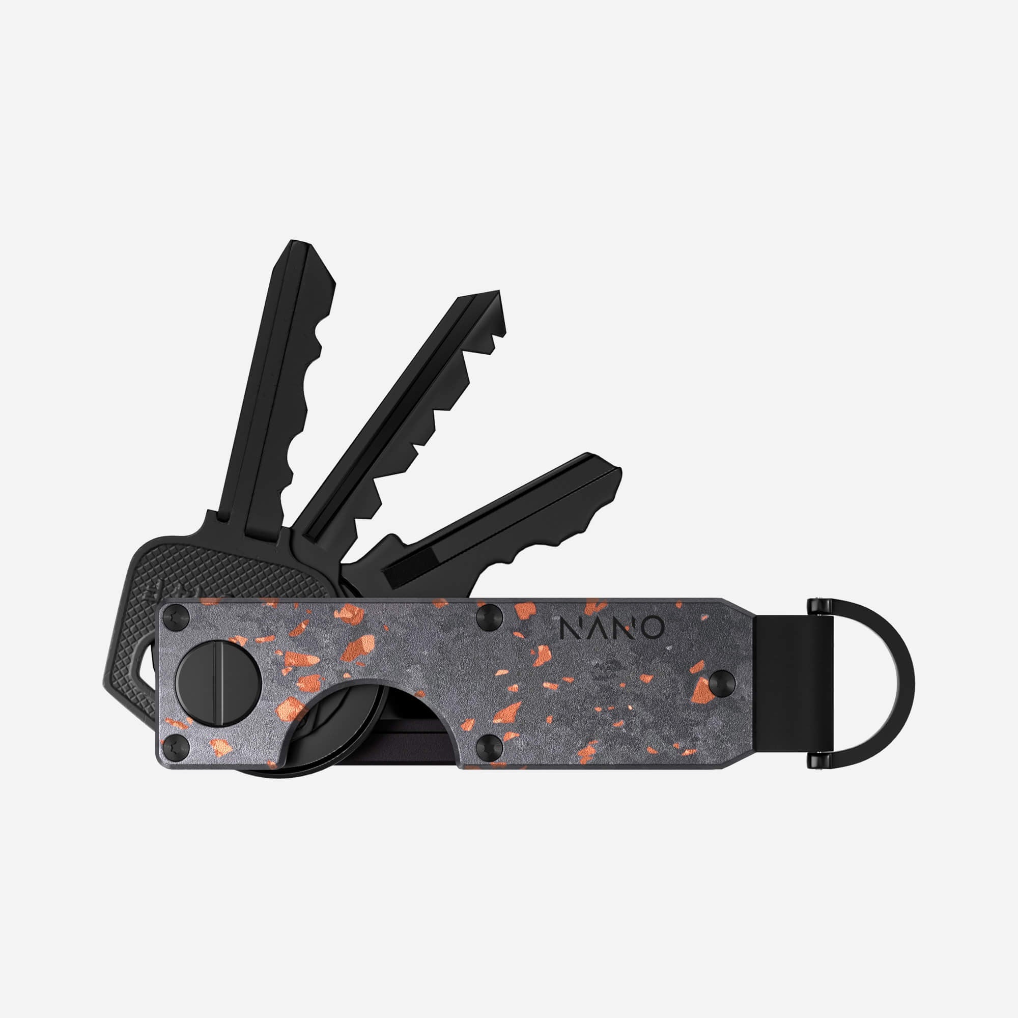 Personalised Key Case (Nero/Arancione)