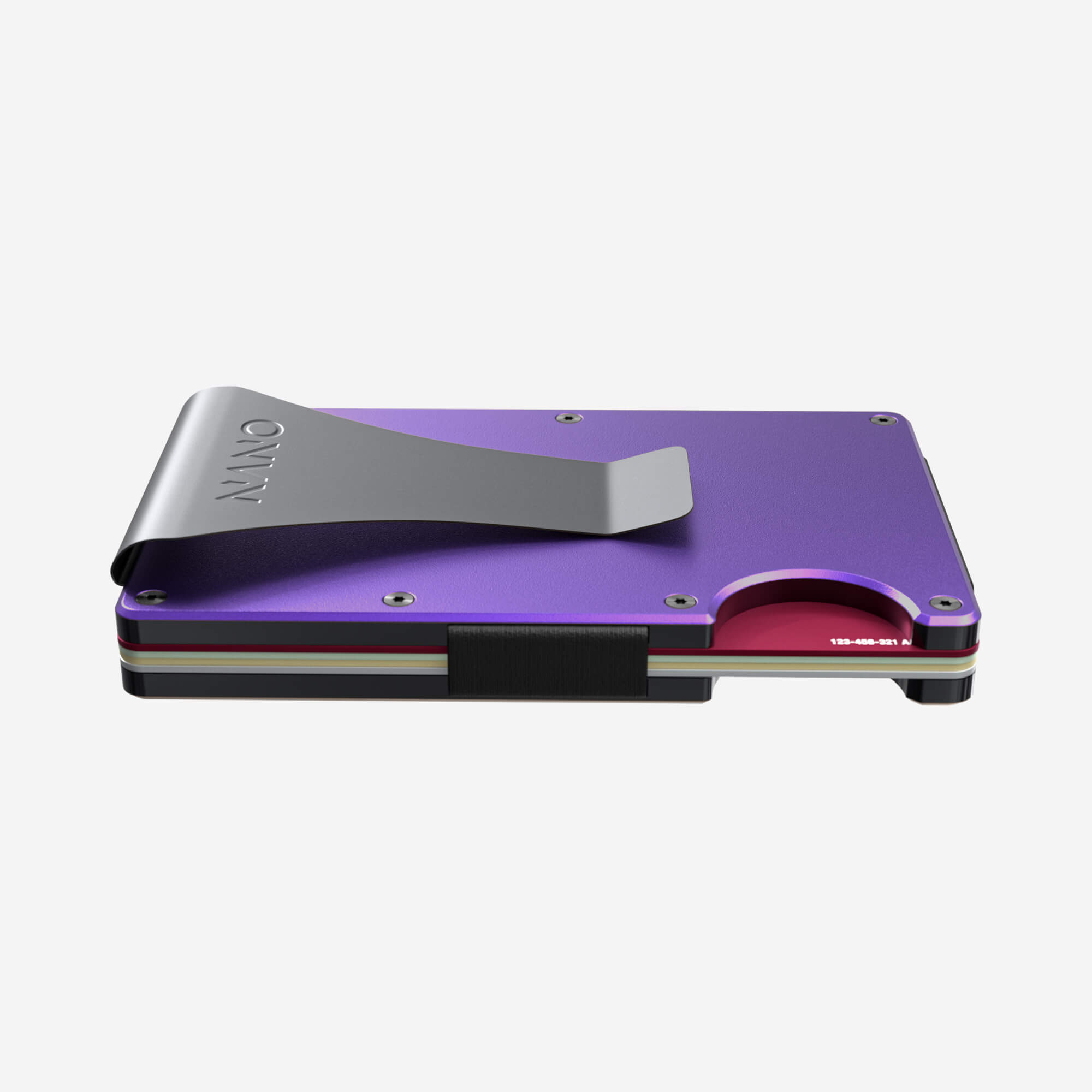 Personalised Money Clip Wallet (Nebula Purple) Essential Bundle
