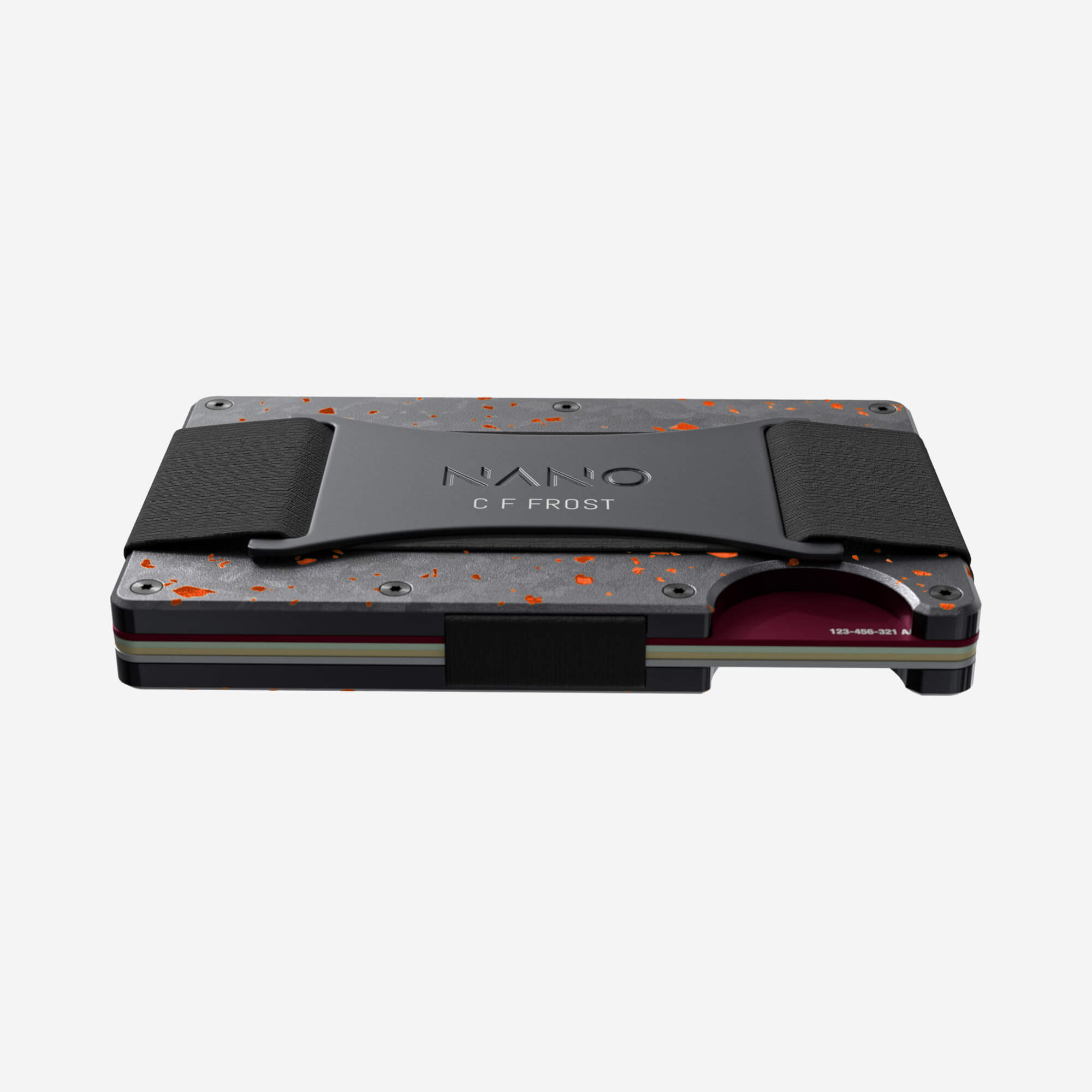 Personalised Cash Strap Wallet (Nero/Arancione) Everyday Bundle