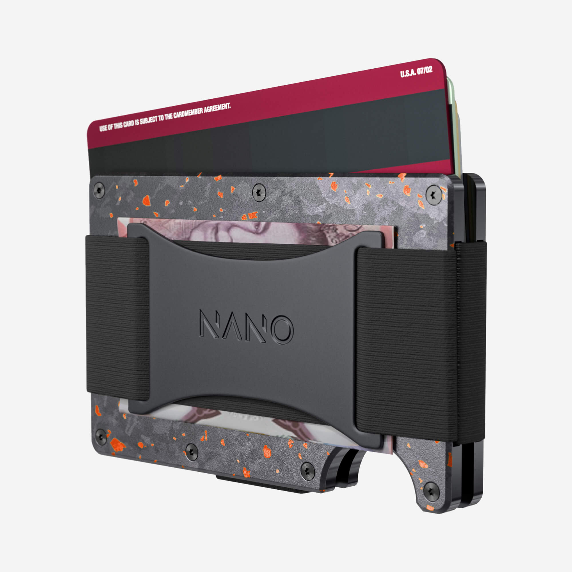 Cash Strap Wallet (Nero/Arancione)
