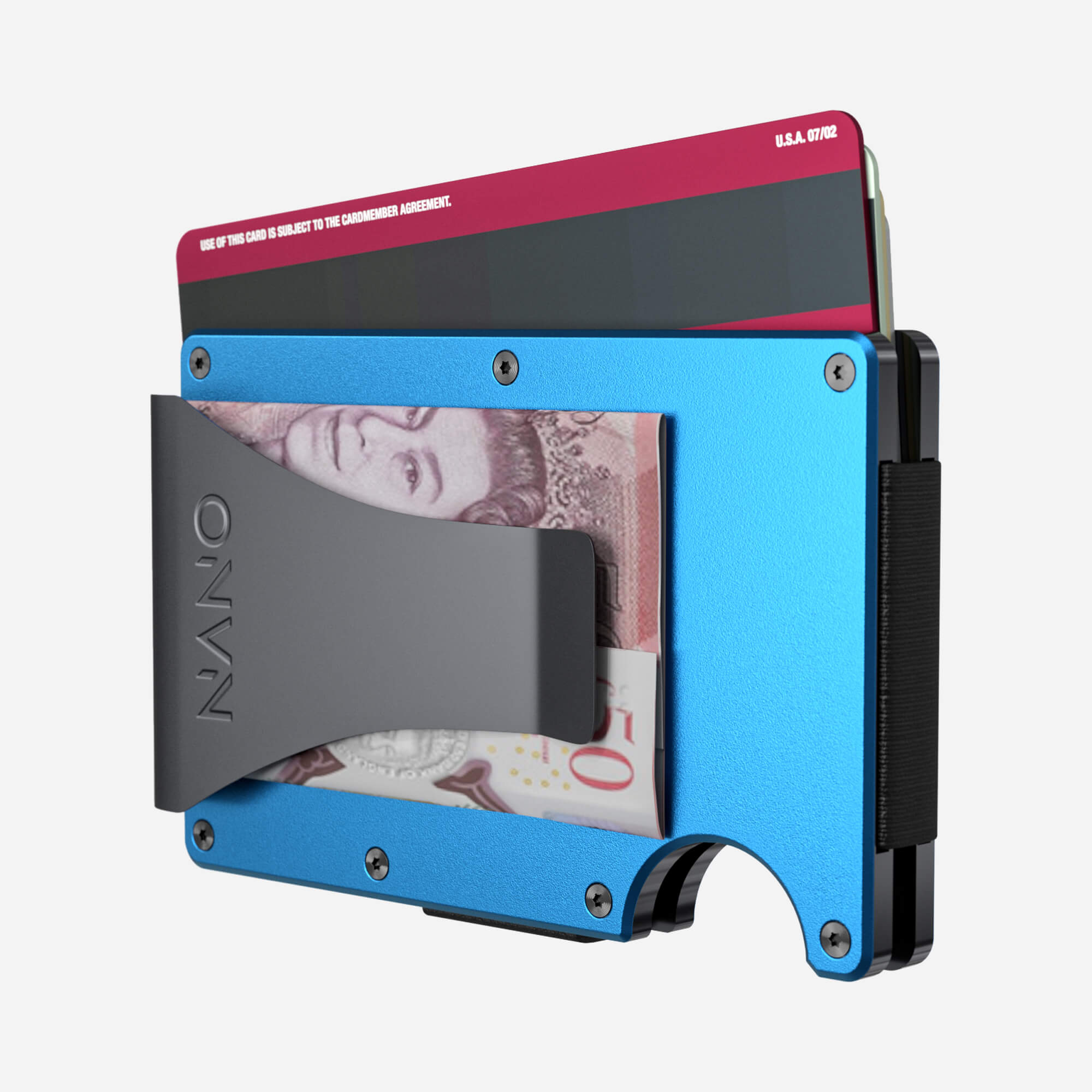 Money Clip Wallet (Velocity Blue) Essential Bundle