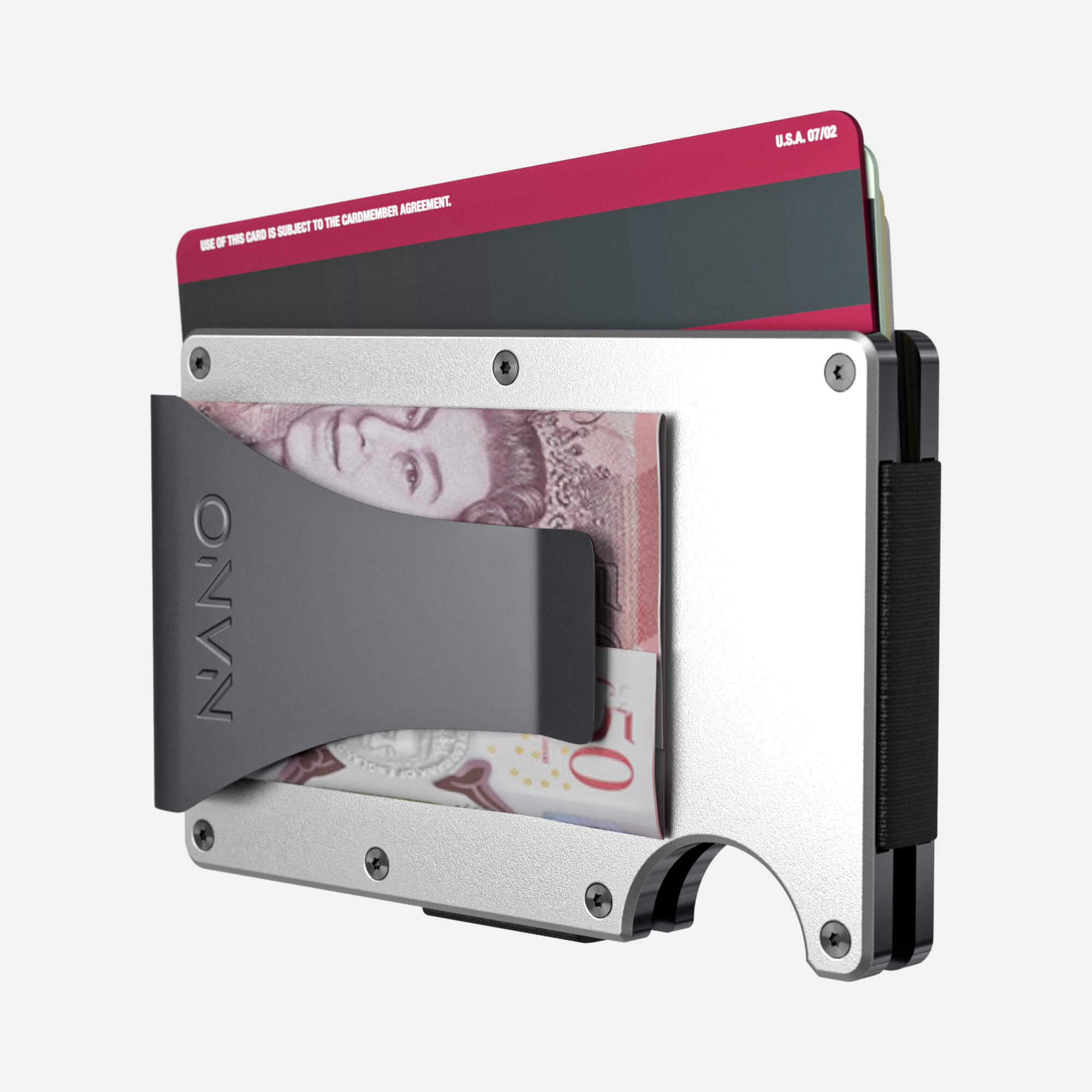 Personalised Money Clip Wallet (Ghost Silver) Essential Bundle