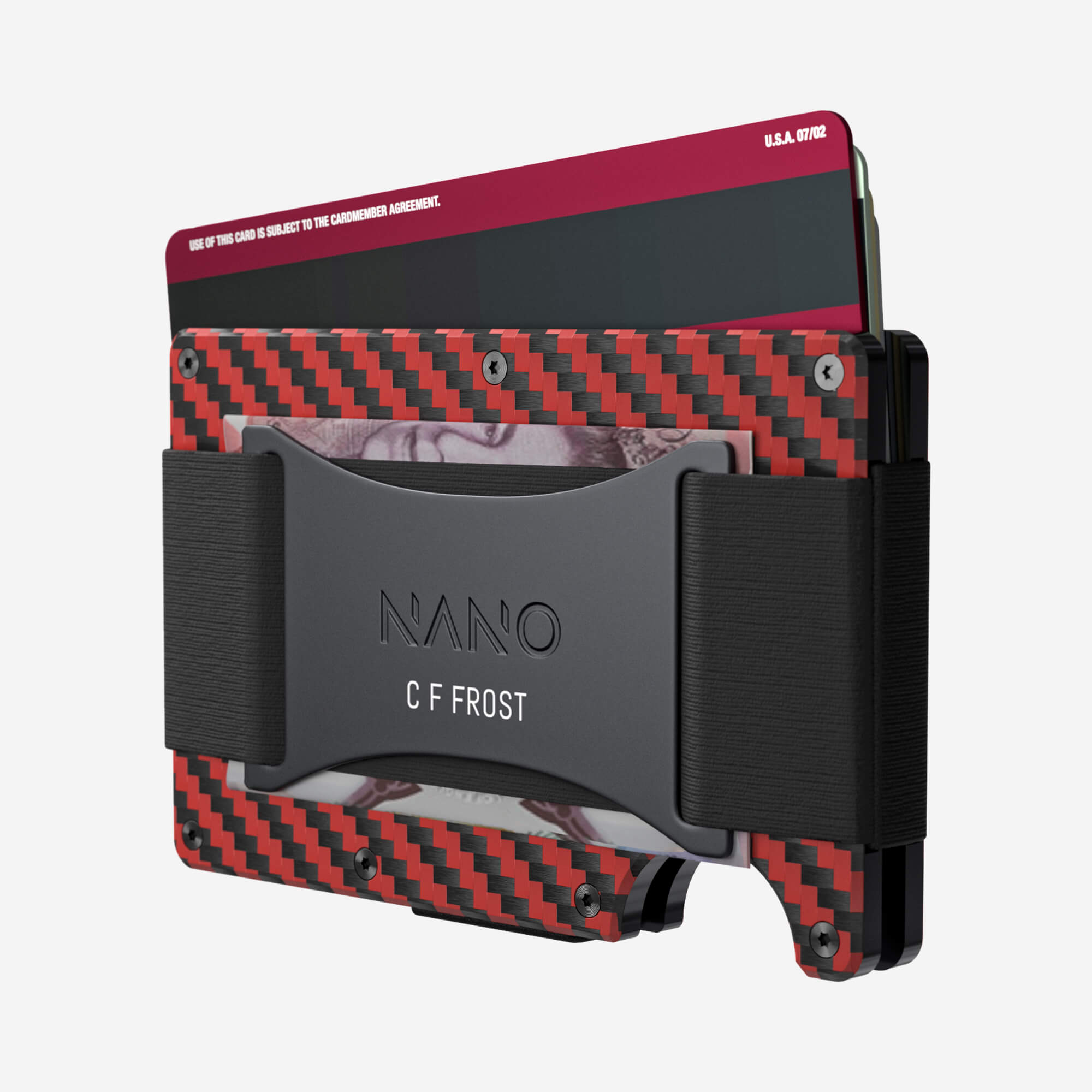 Personalised Cash Strap Wallet (Diablo Red/Stealth Black) Essential Bundle